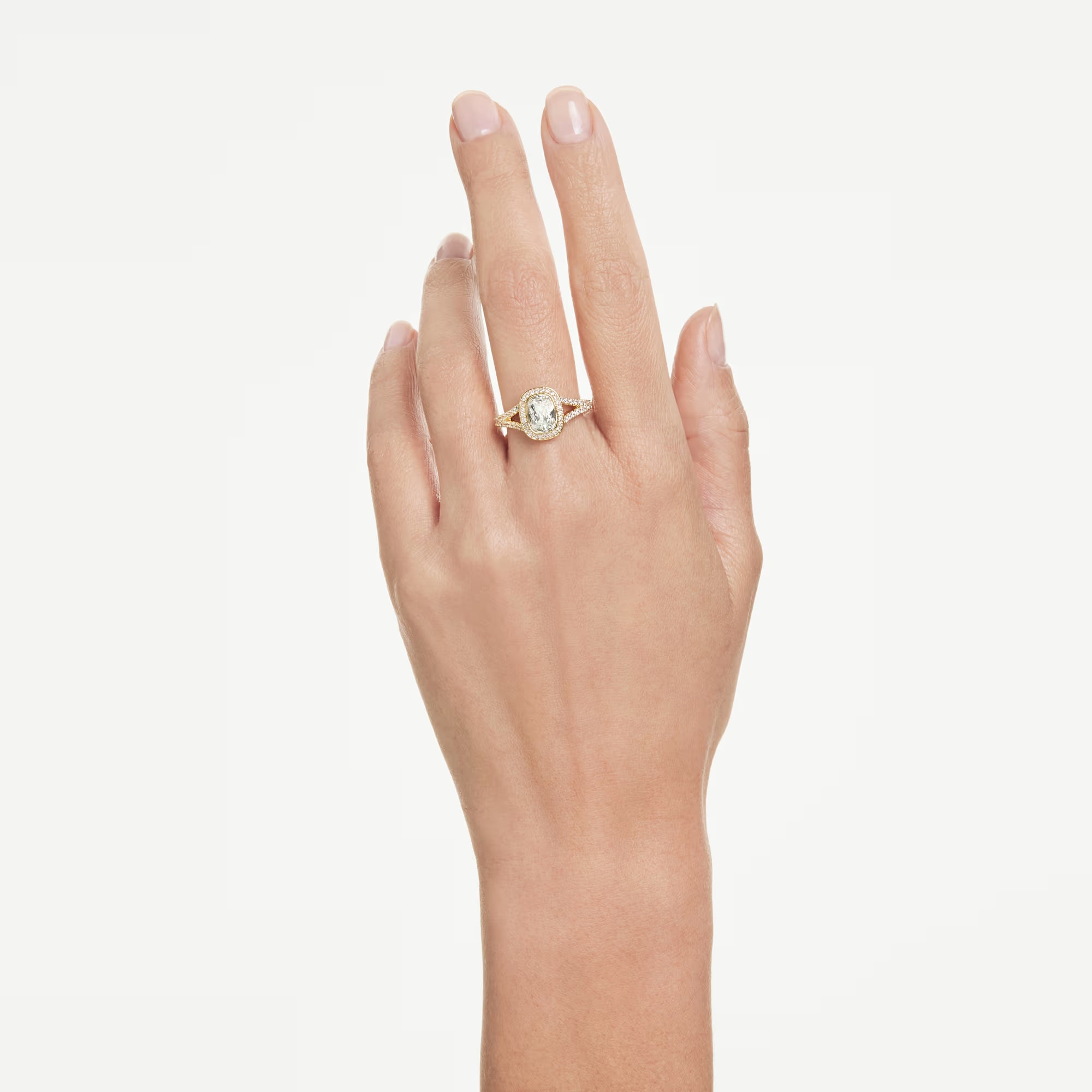 Swarovski Ring - Una - Putesnitt - Hvit og gull