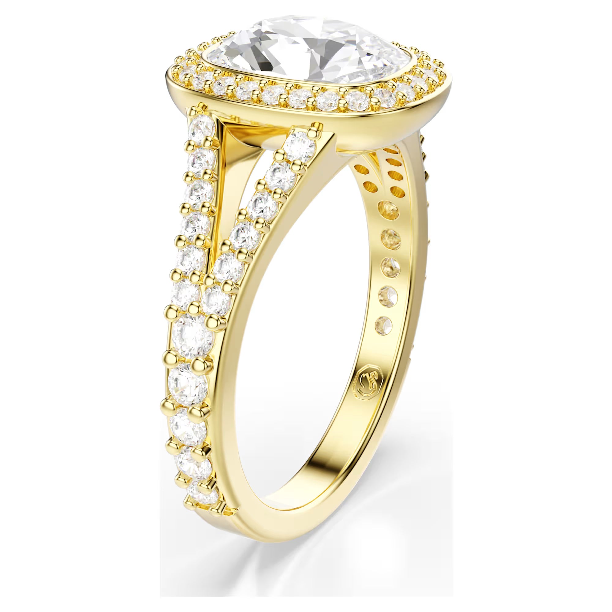 Swarovski Ring - Una - Putesnitt - Hvit og gull