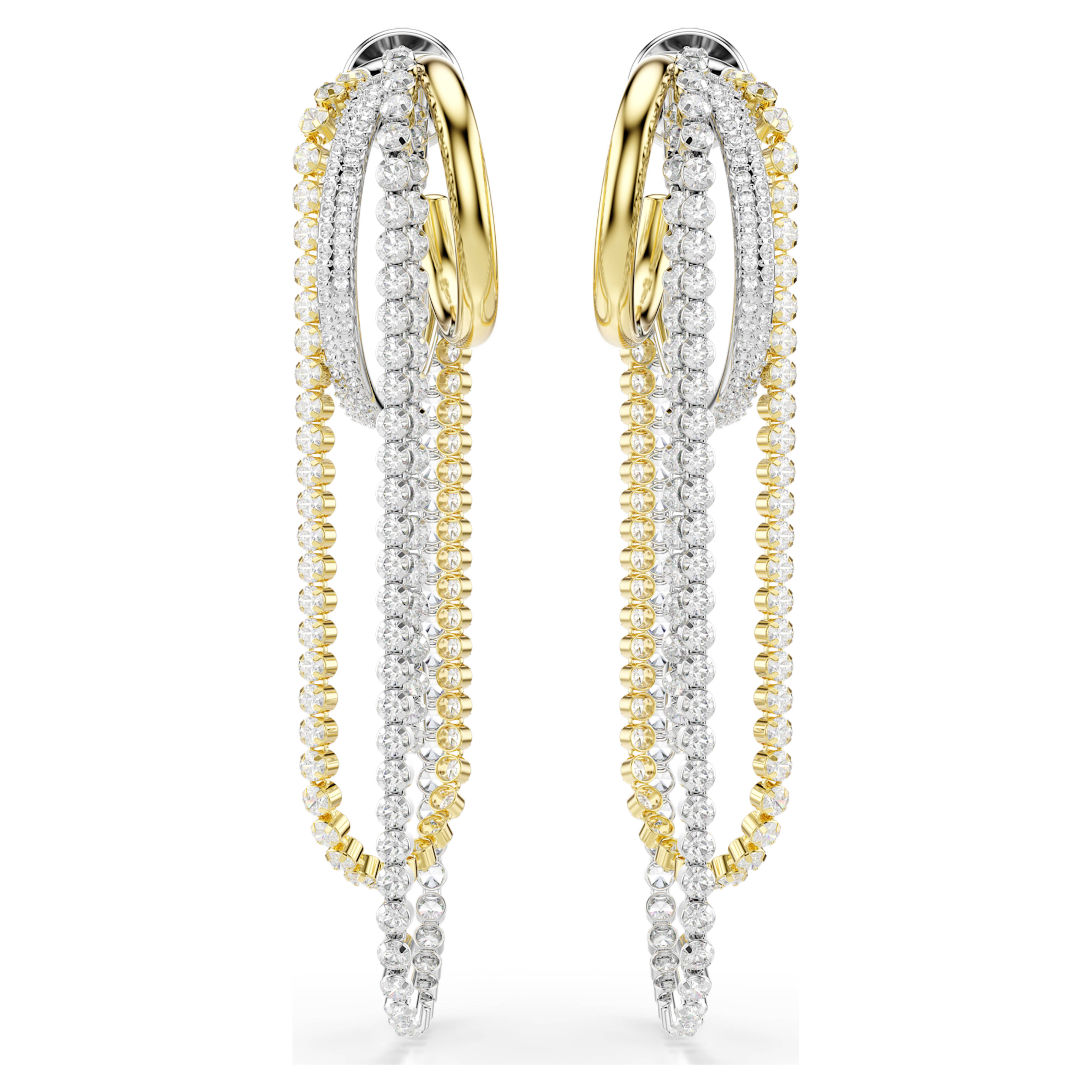 Boucles d'oreilles Swarovski - Hyperbola Spin - Blanc & Finition Mixte vue 4