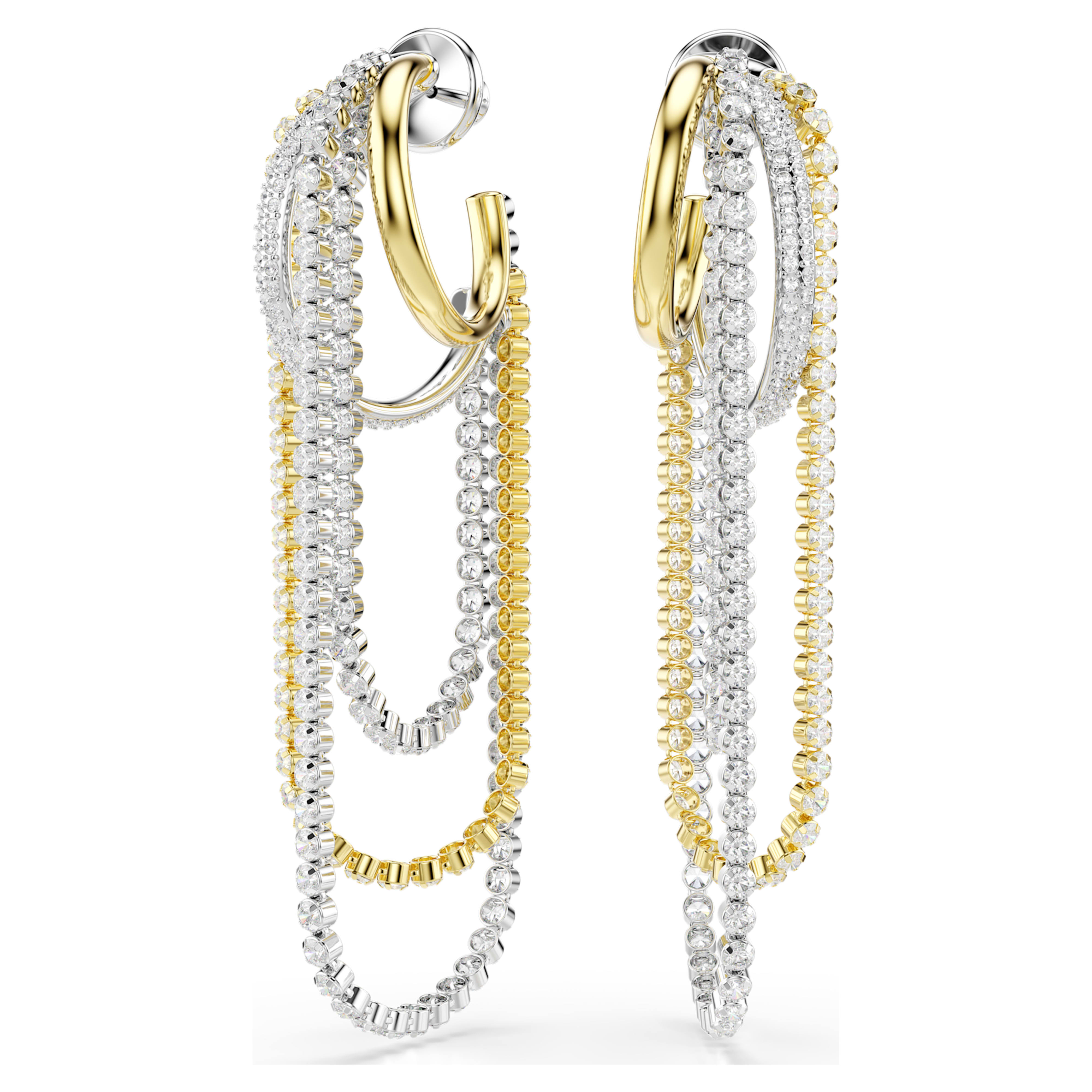 Boucles d'oreilles Swarovski - Hyperbola Spin - Blanc & Finition Mixte