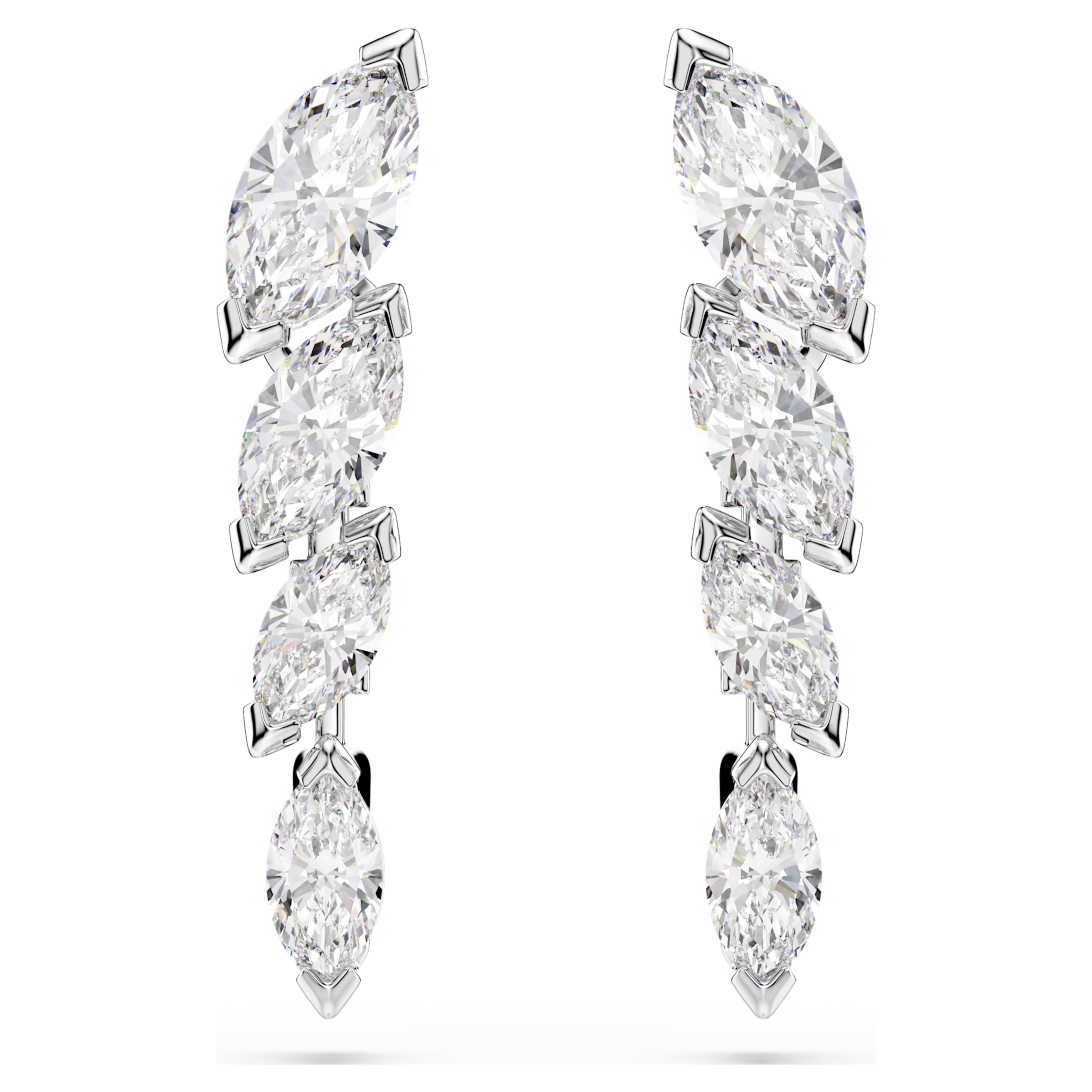 Boucles d'oreilles Swarovski - Mesmera Glam - Blanc & Argenté