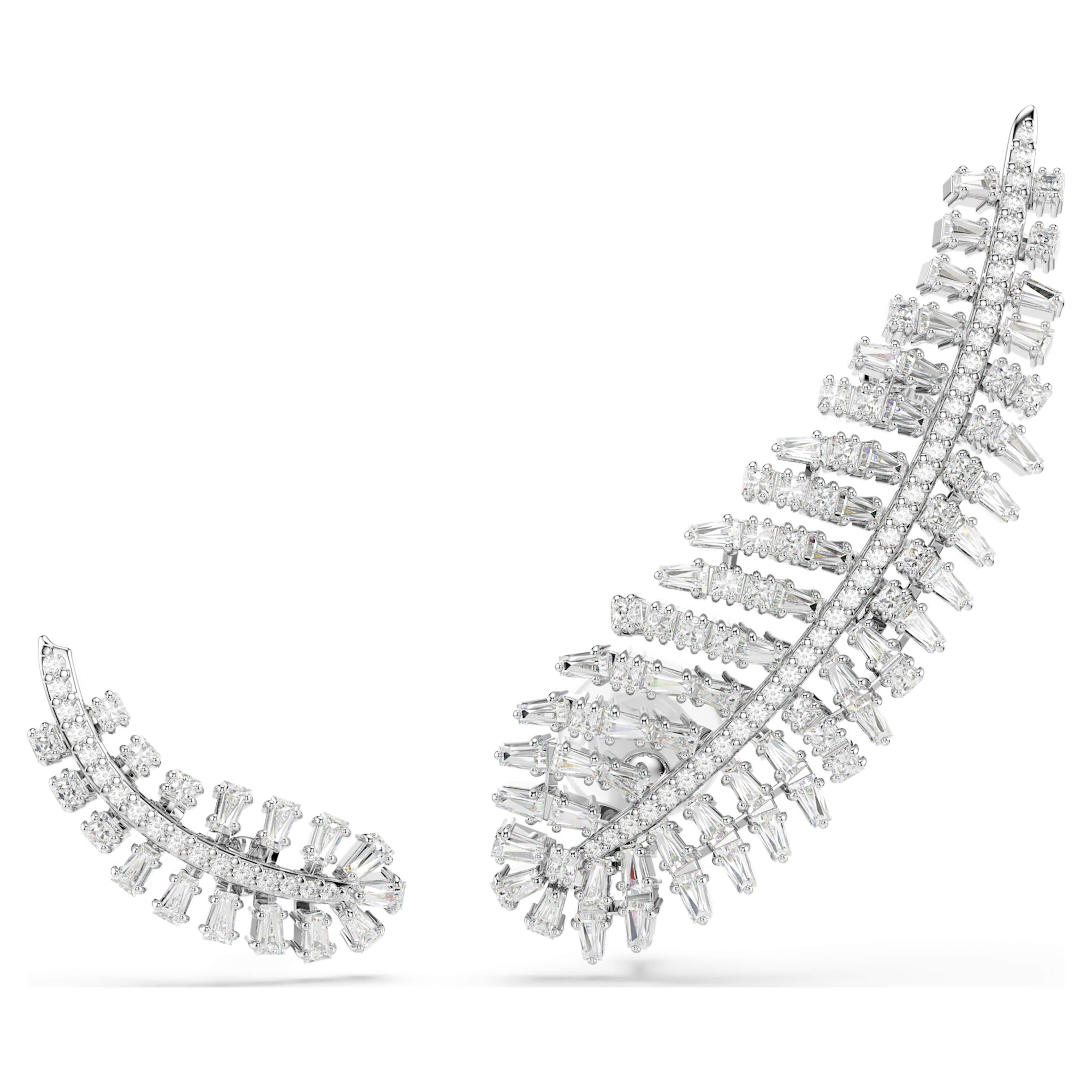 Boucles d'oreilles Swarovski - Vienna Feather - Blanc & Argenté