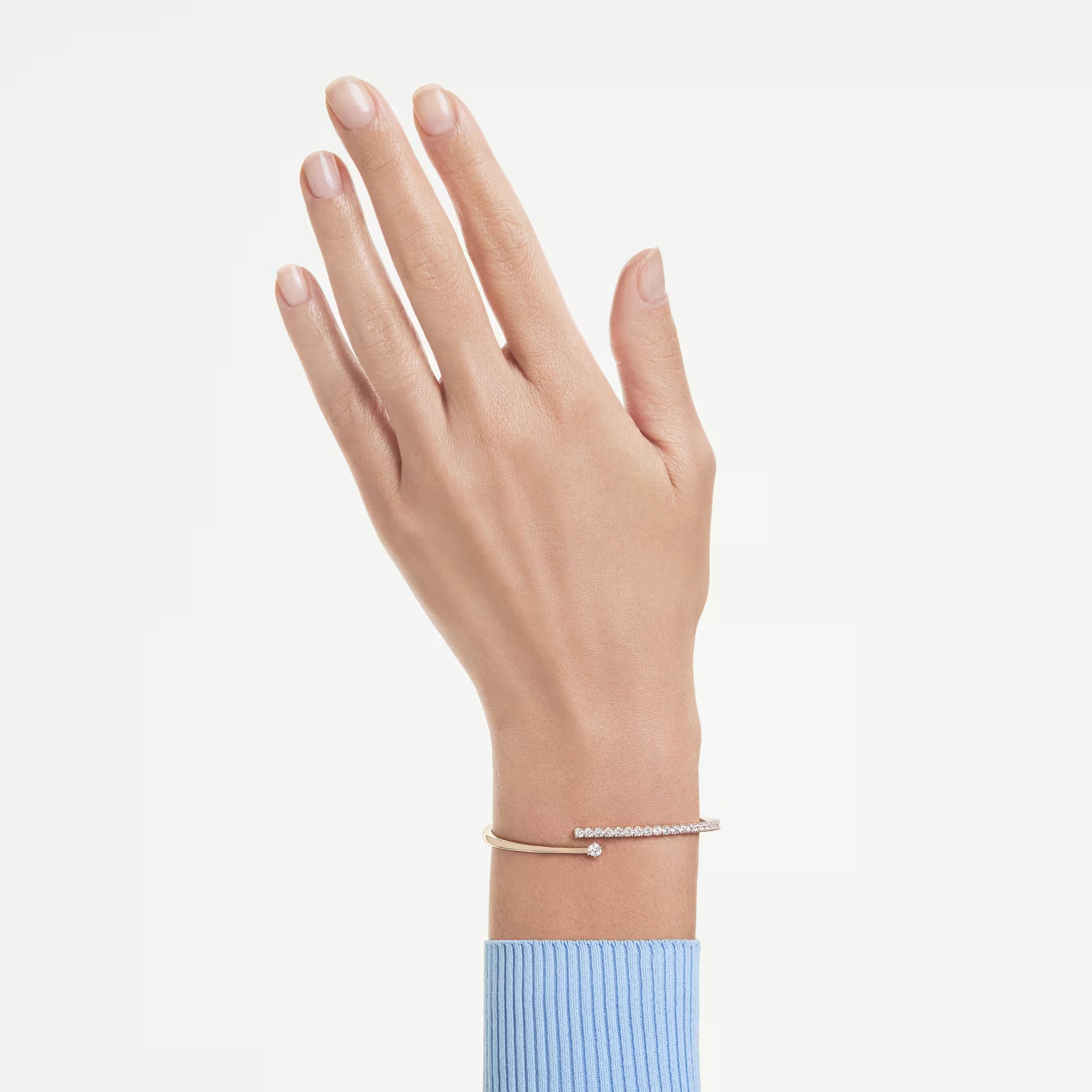 Swarovski Bangle Armband - Matrix Crash - Wit- en roségoud (L)