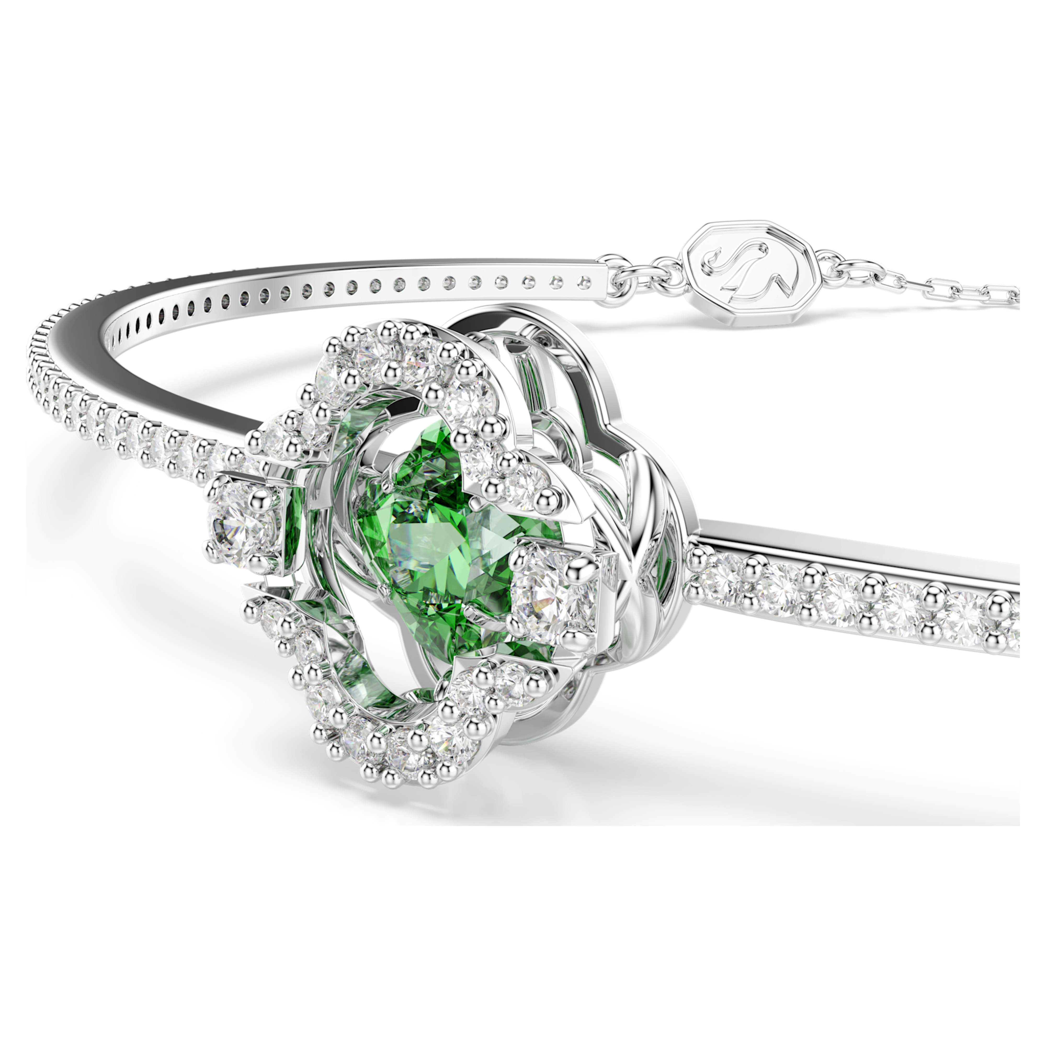 Bracelet Jonc Swarovski - Una Sparkling Dance - Trèfle - Vert & Argenté (M) vue 5