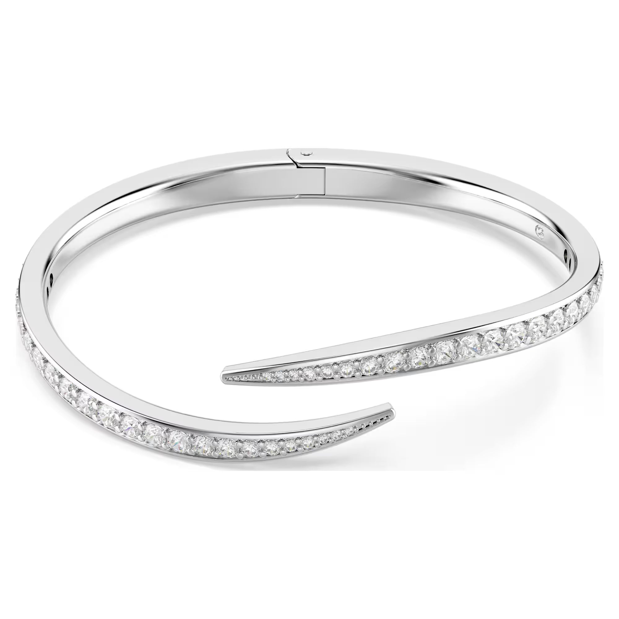 Bracciale rigido Swarovski - Cigno di Vienna - Bianco e argento (S)