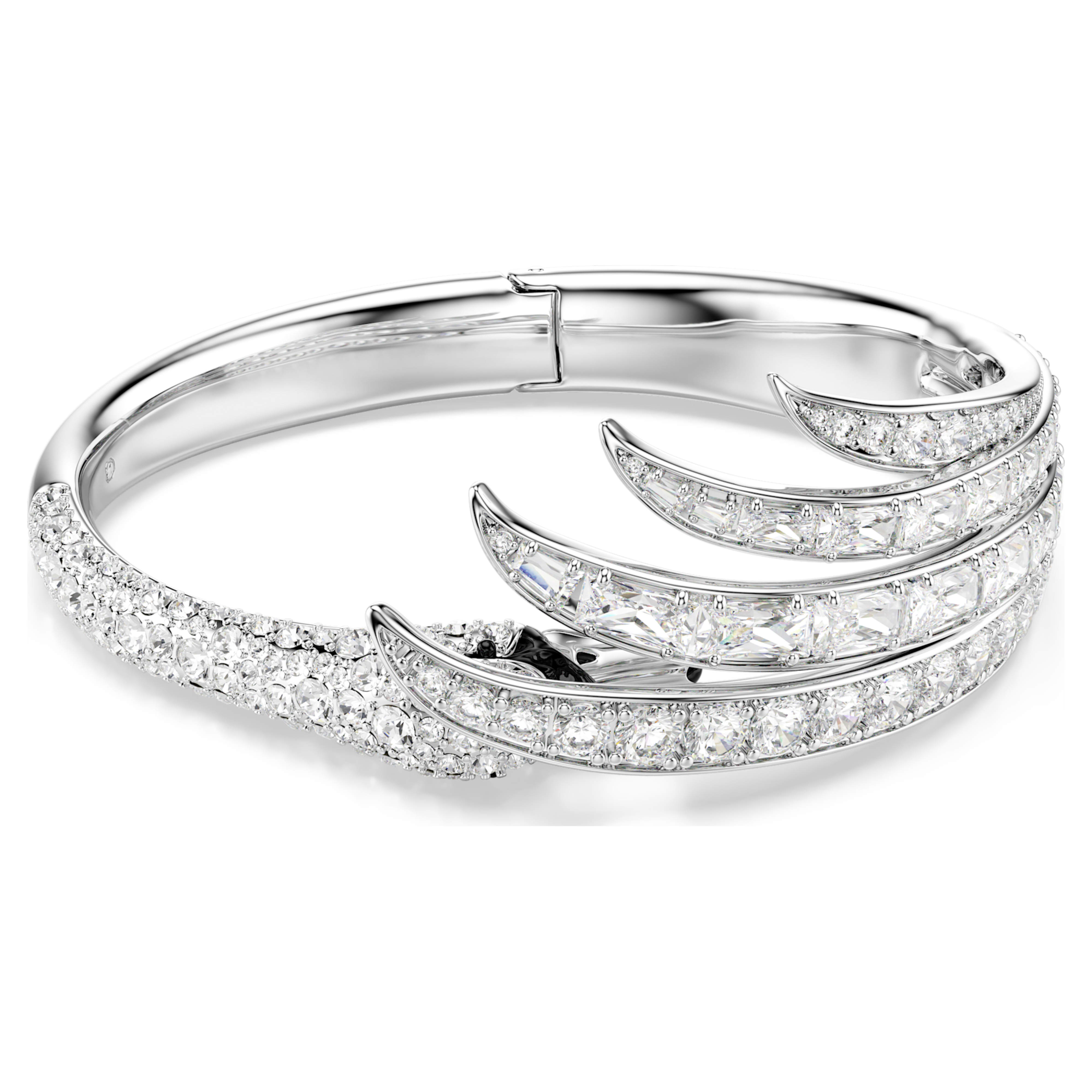 Bracciale rigido Swarovski - Cigno di Vienna - Incolore e argento (M)