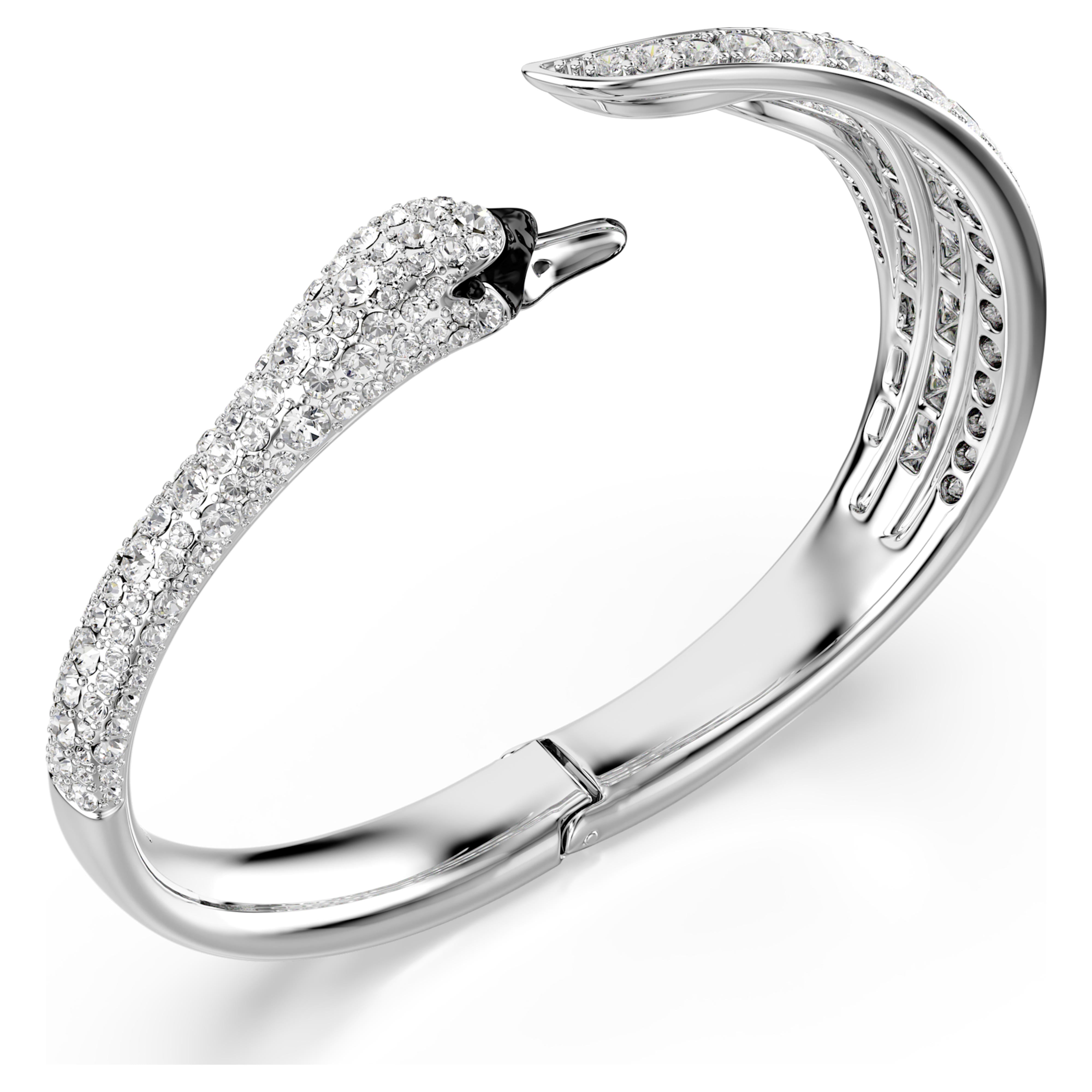 Bracciale rigido Swarovski - Cigno di Vienna - Incolore e argento (M) vista 3