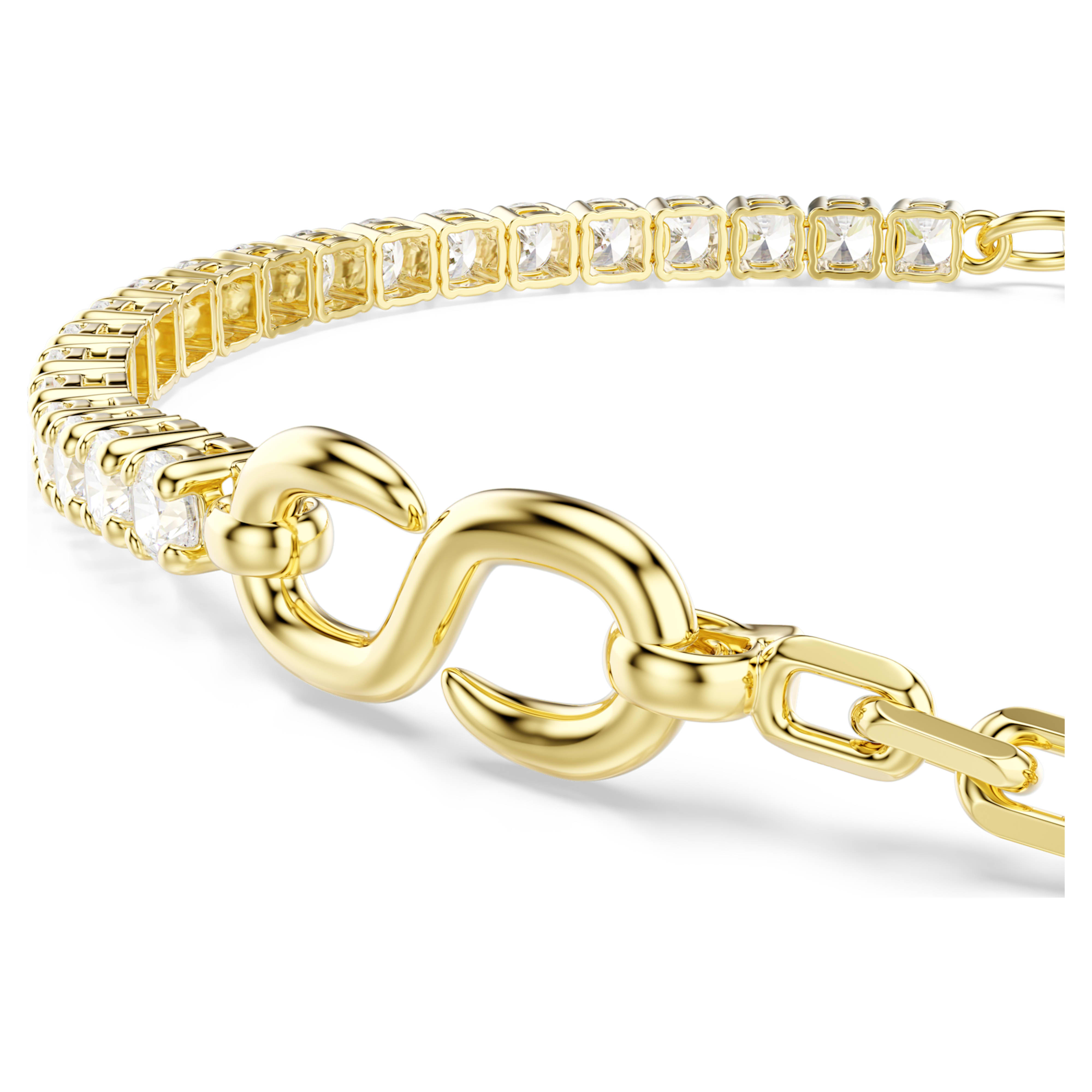 Bracelet Swarovski - Matrix Tennis - Chaîne - Blanc & Doré vue 5