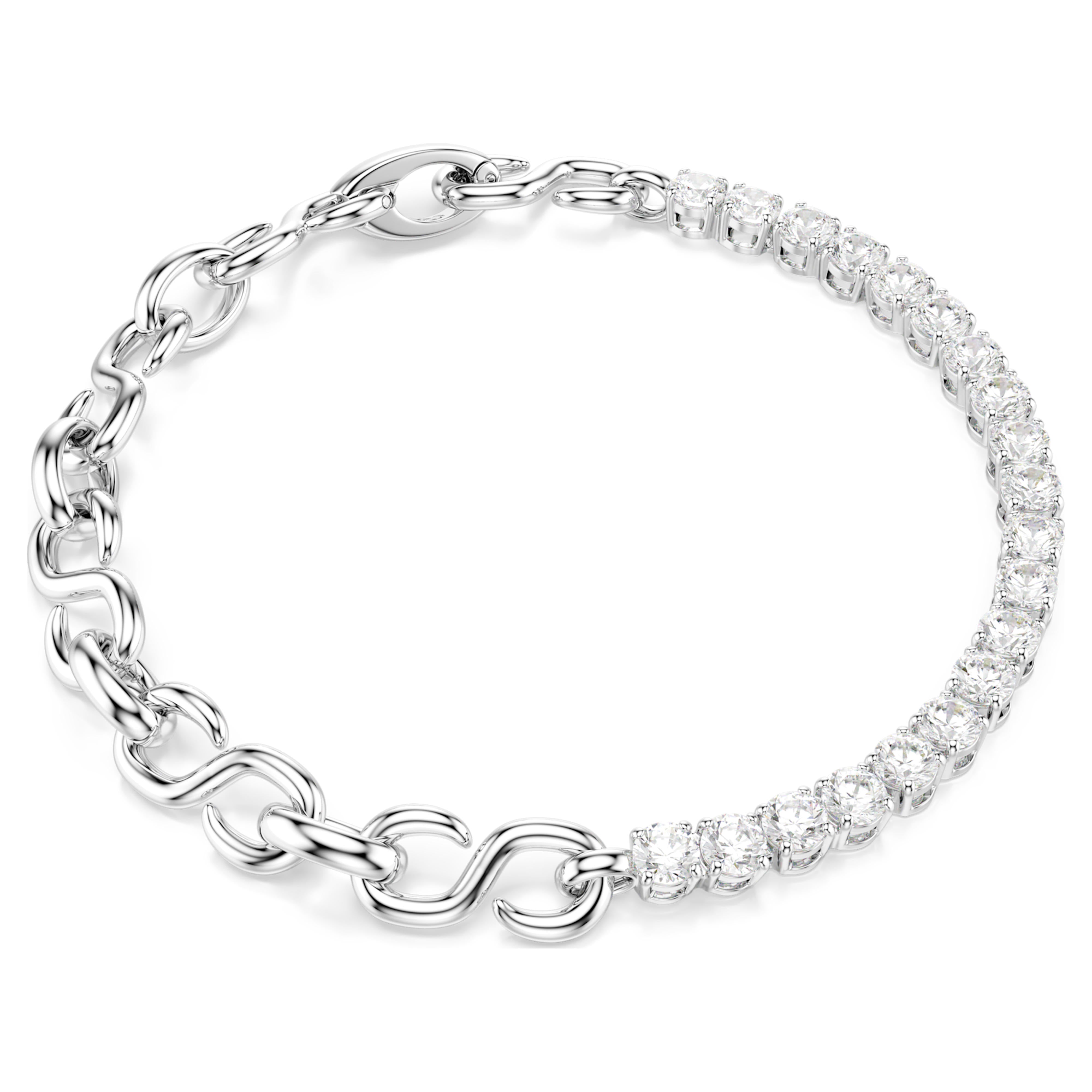 Bracelet Swarovski - Matrix Tennis - Chaîne - Blanc & Argenté