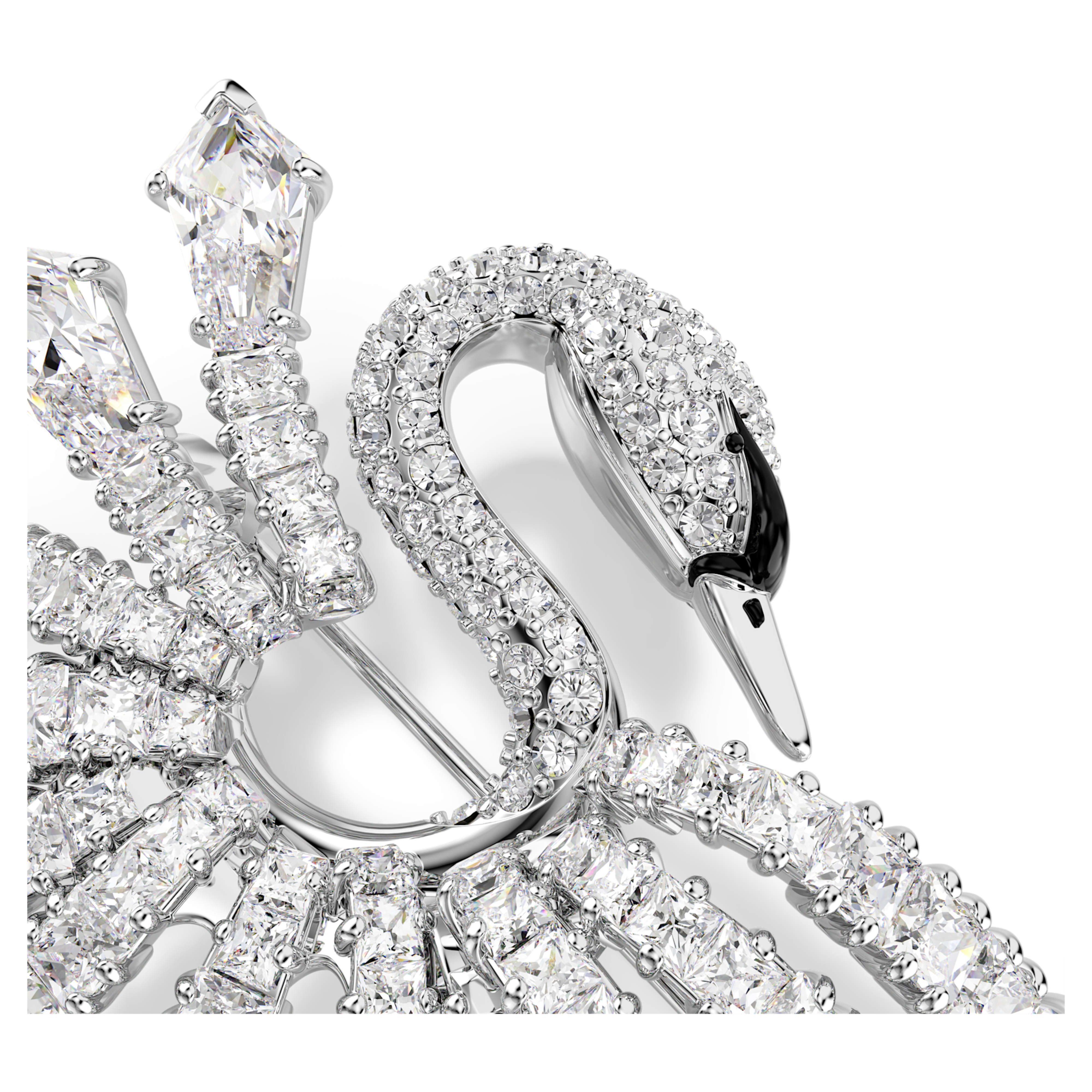 Broche Swarovski - Vienna Swan - Blanc & Argenté vue 5