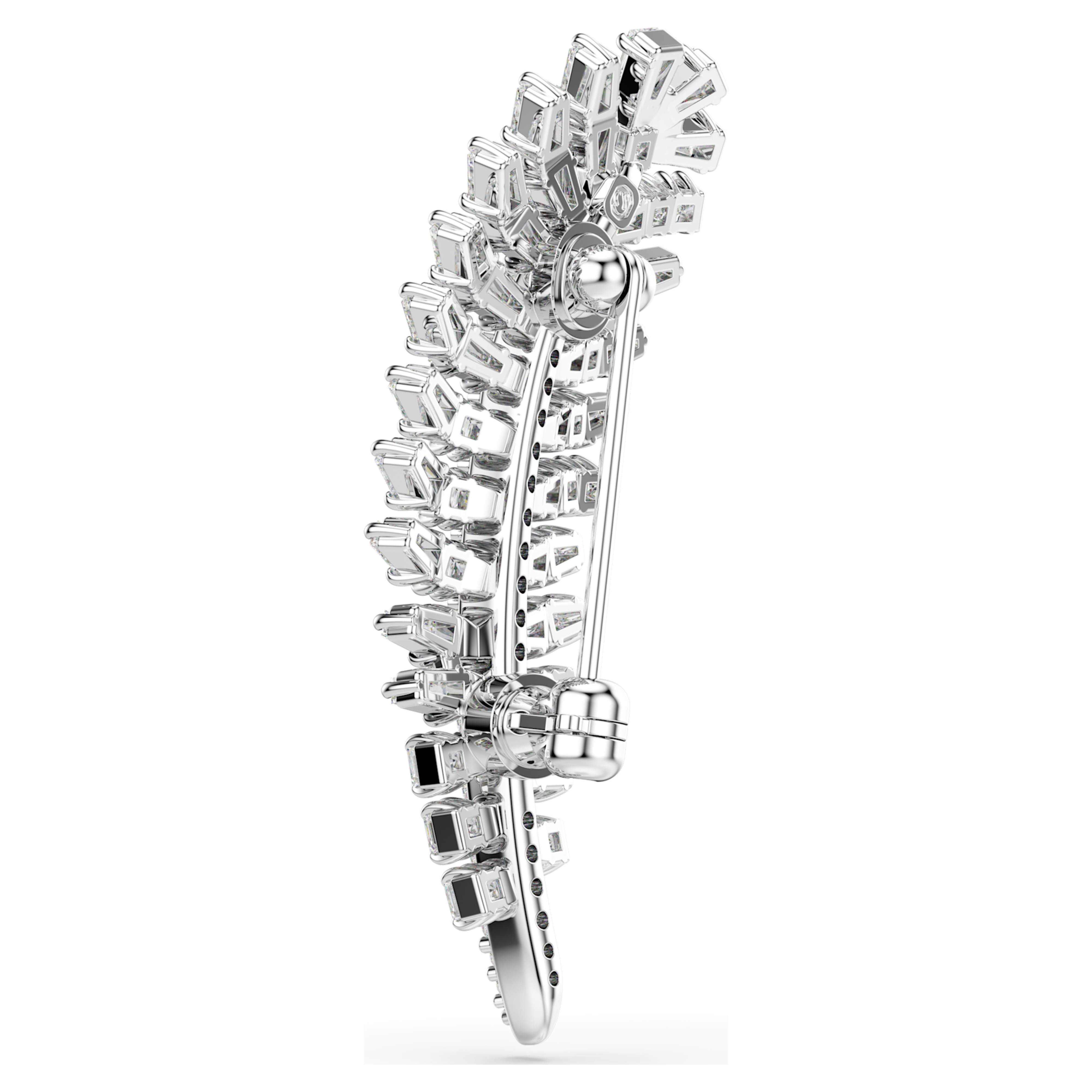 Broche Swarovski - Vienna Feather - Blanc & Argenté vue 4