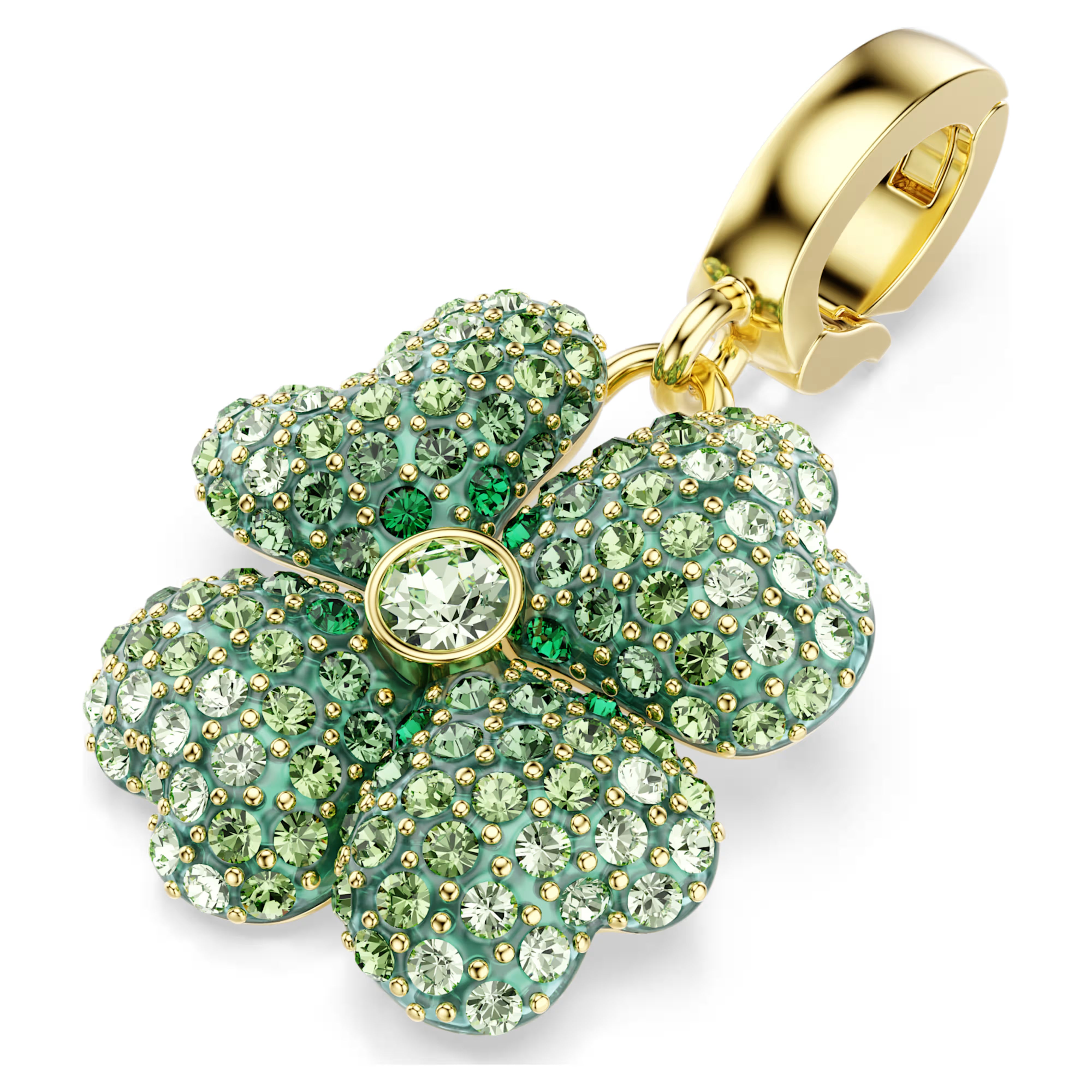 Charm Swarovski - Idyllia - Trèfle - Vert & Doré vue 5
