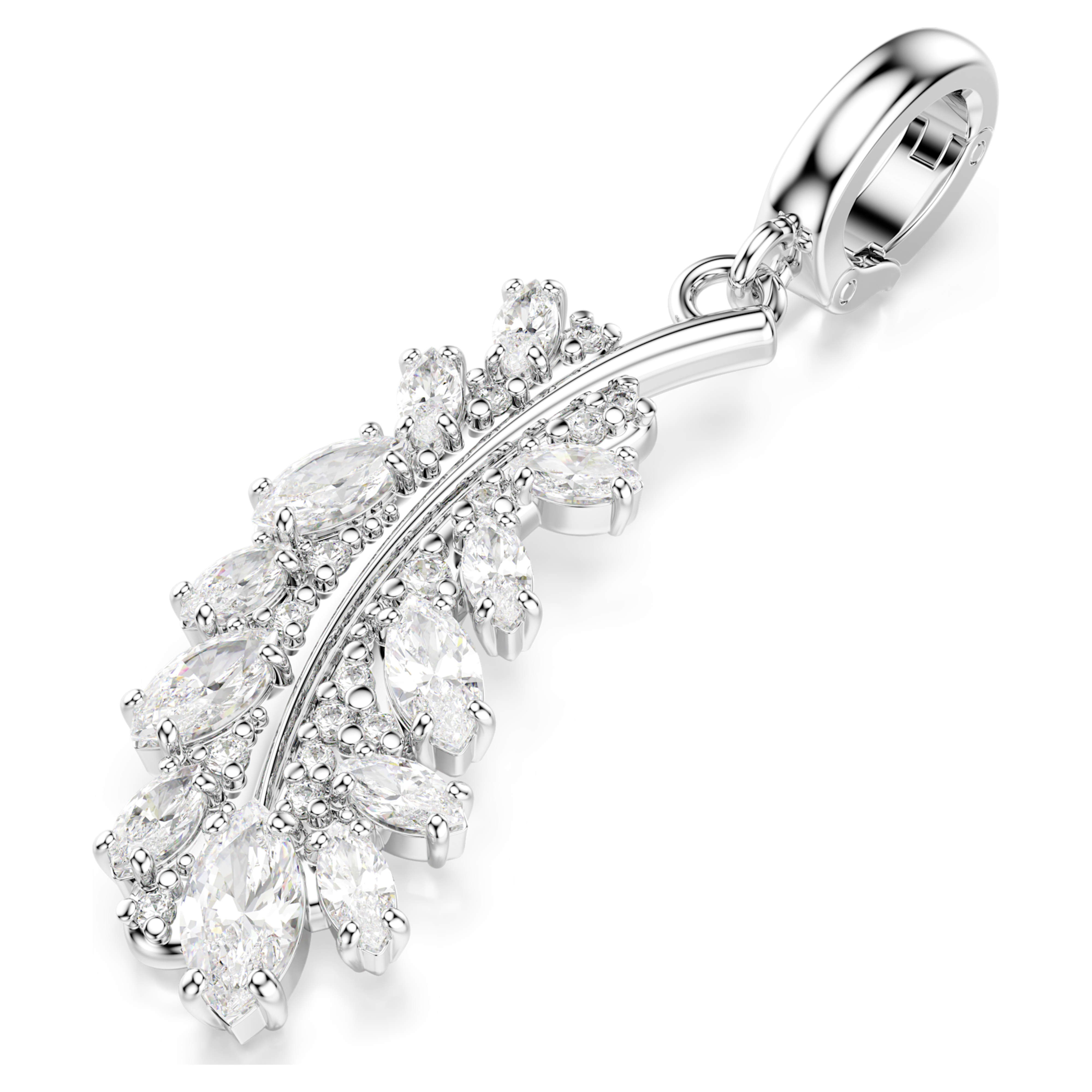Charm Swarovski - Vienna Feather - Blanc & Argenté vue 5