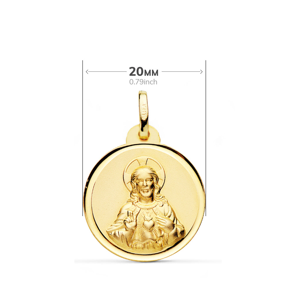 18 Médaille Scapulaire Vierge du Mont Carmel et Sacré Coeur de Jésus 20MM