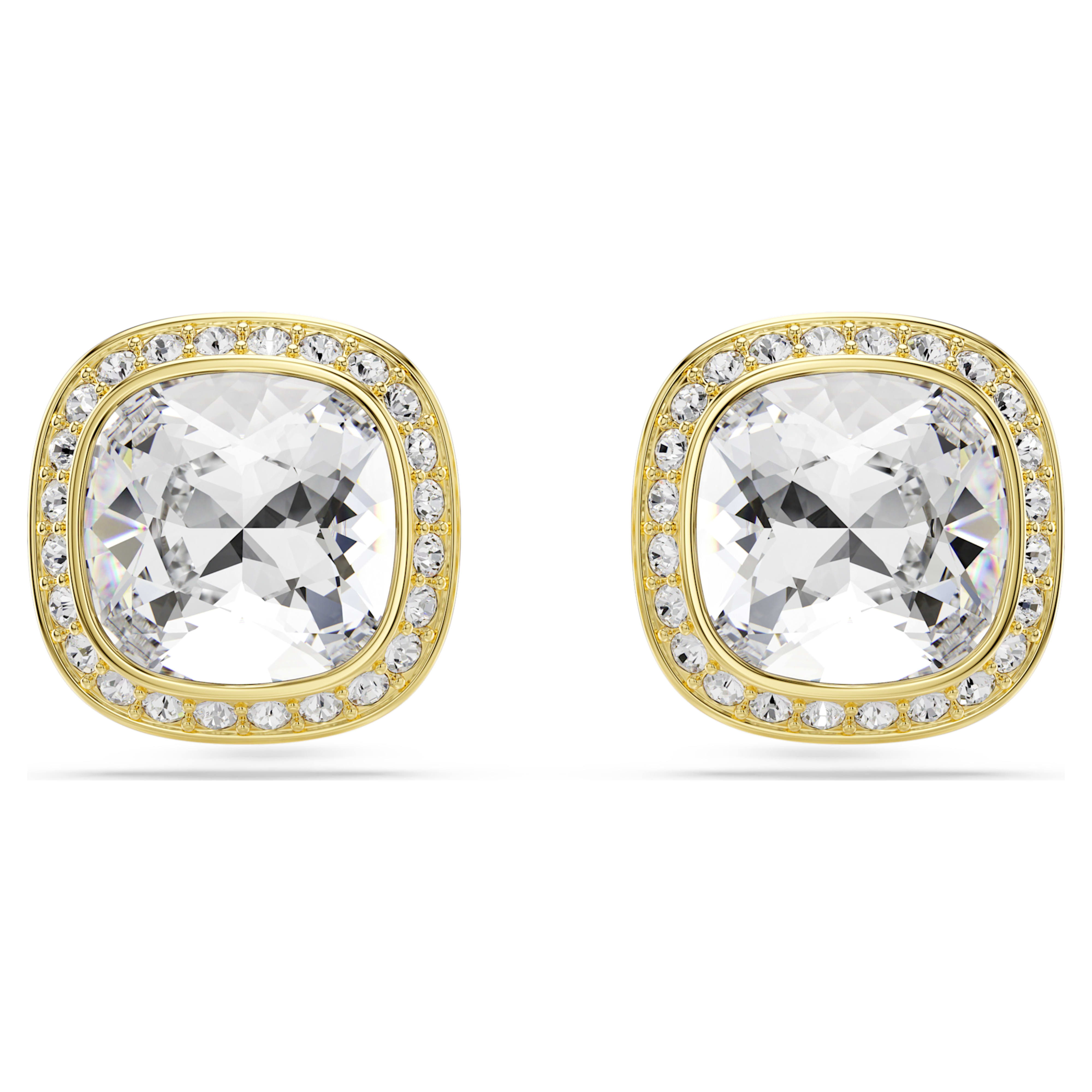 Swarovski Earrings - Una Angelic Cushion - Cushion - Colorless & Gold