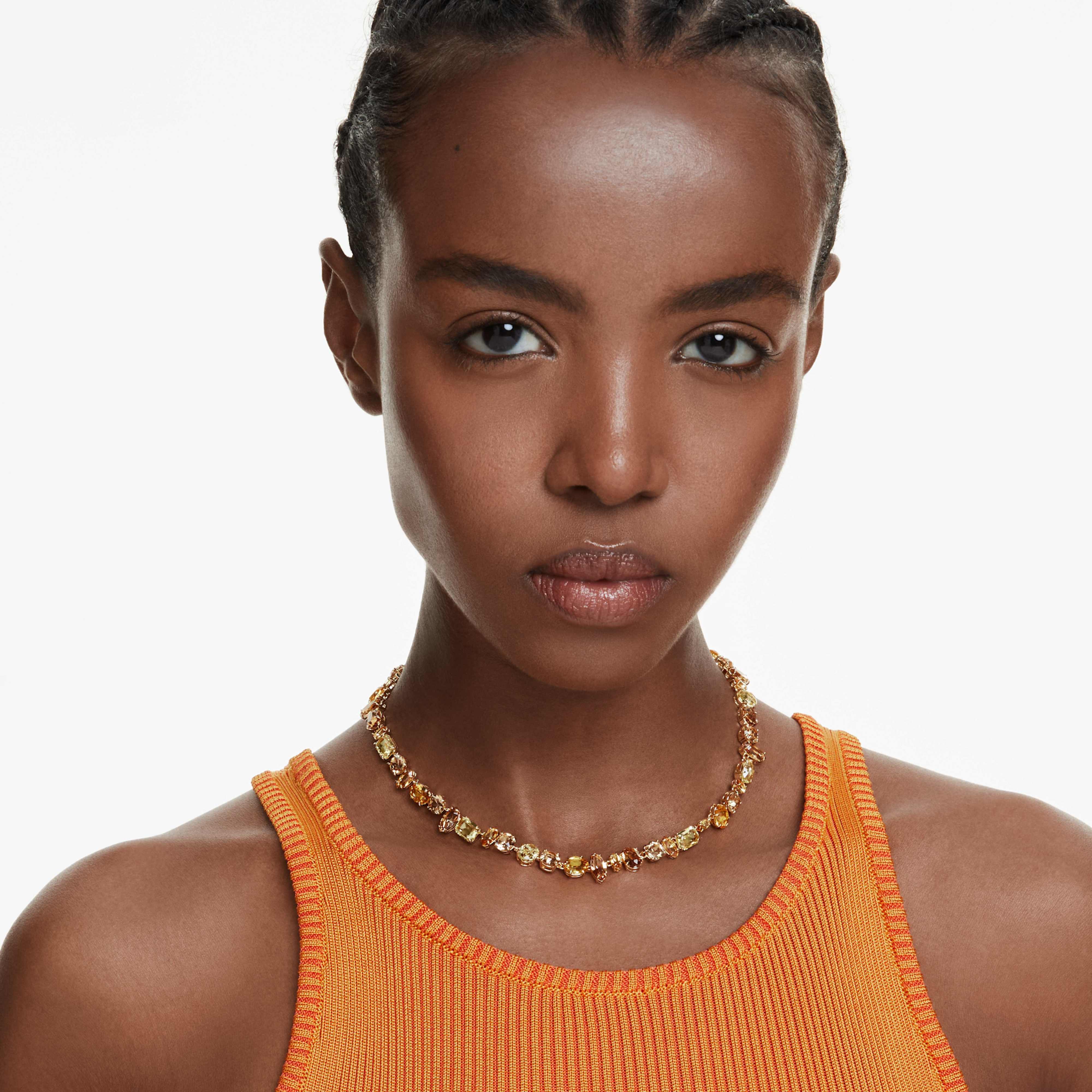 Collier Swarovski - Gema - Multicolore & Doré sur un mannequin