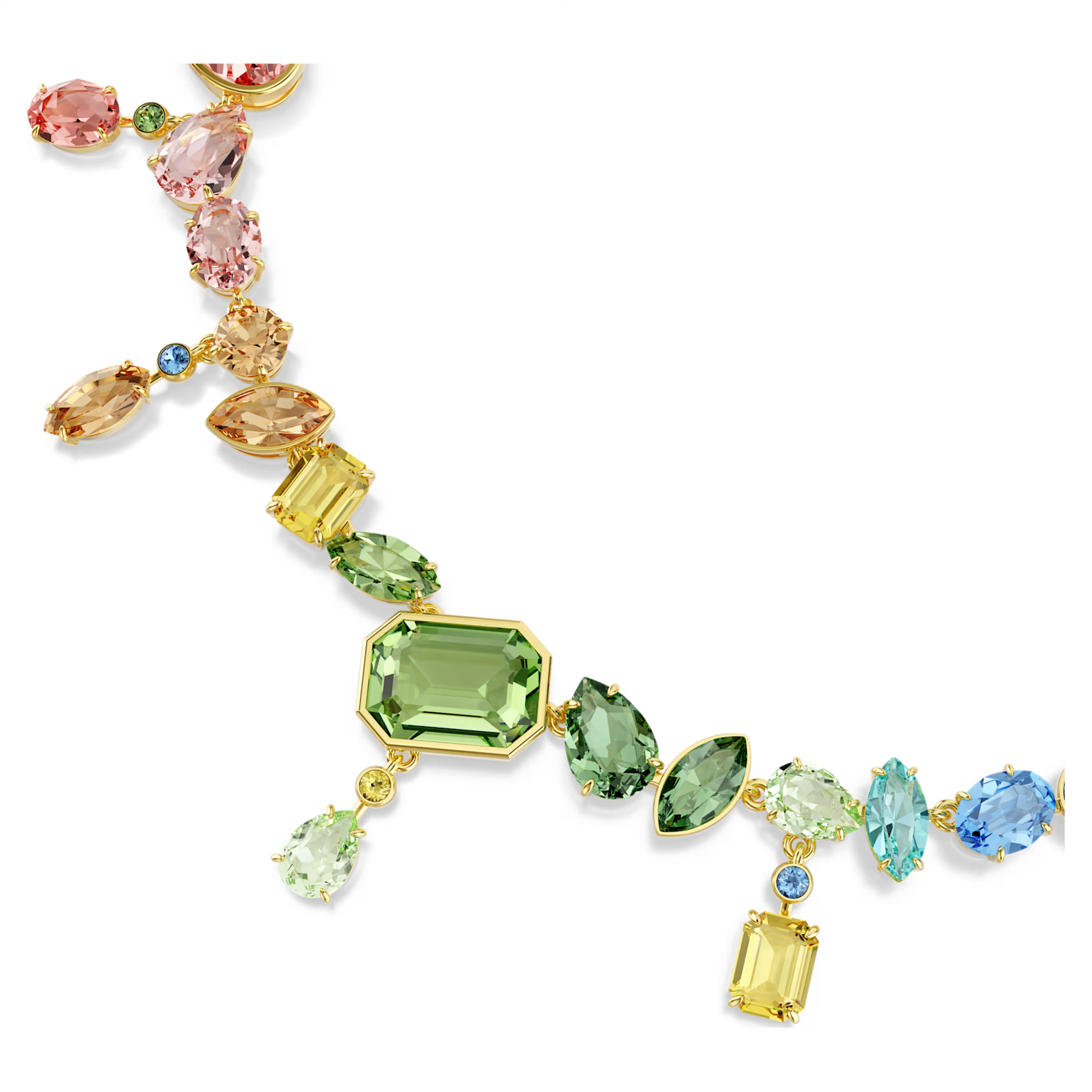 Colar Swarovski - Gema - Vários tamanhos - Multicolor e dourado