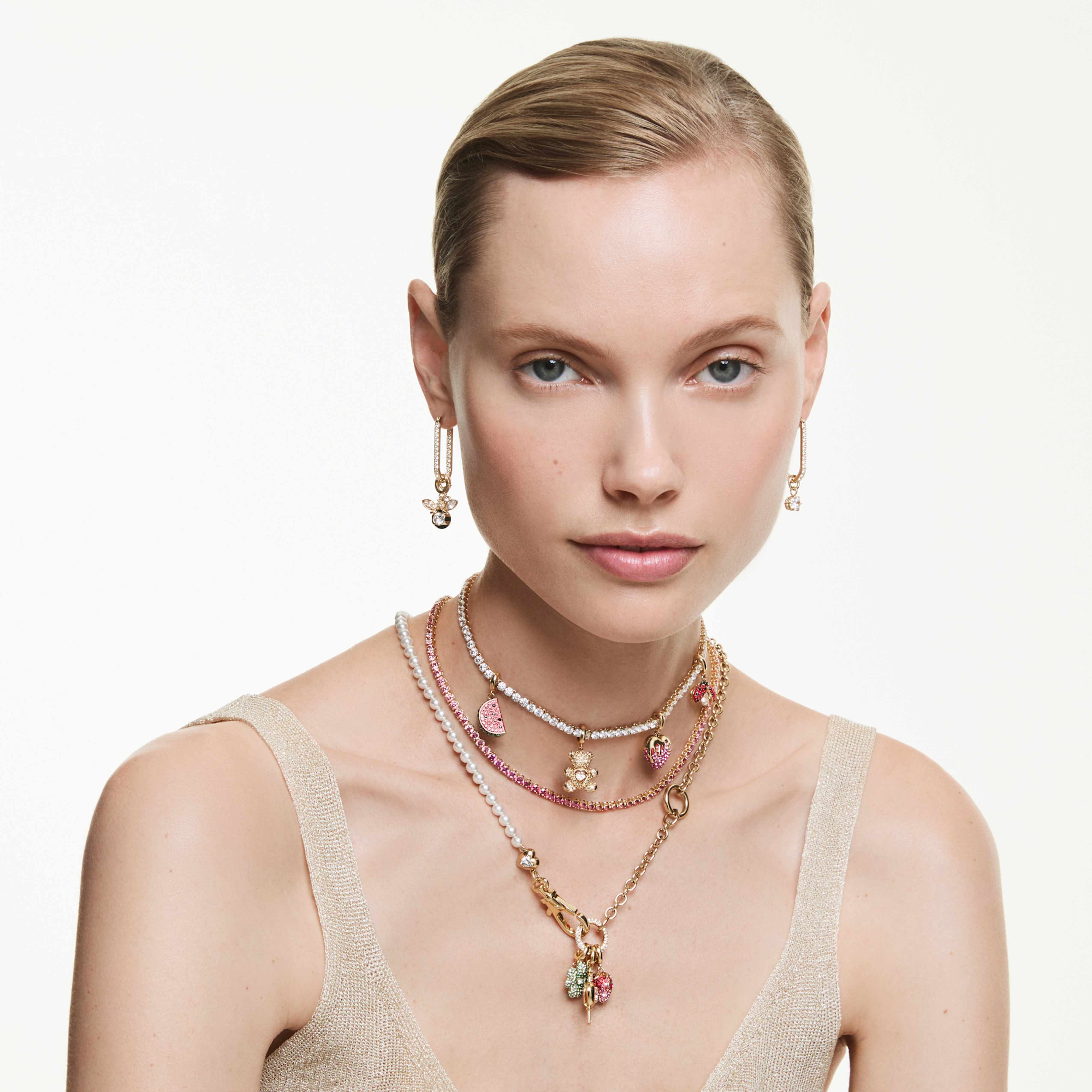 Κολιέ Swarovski - Idyllia - Ρυθμιζόμενο μήκος - Λευκή & Χρυσή όψη 4