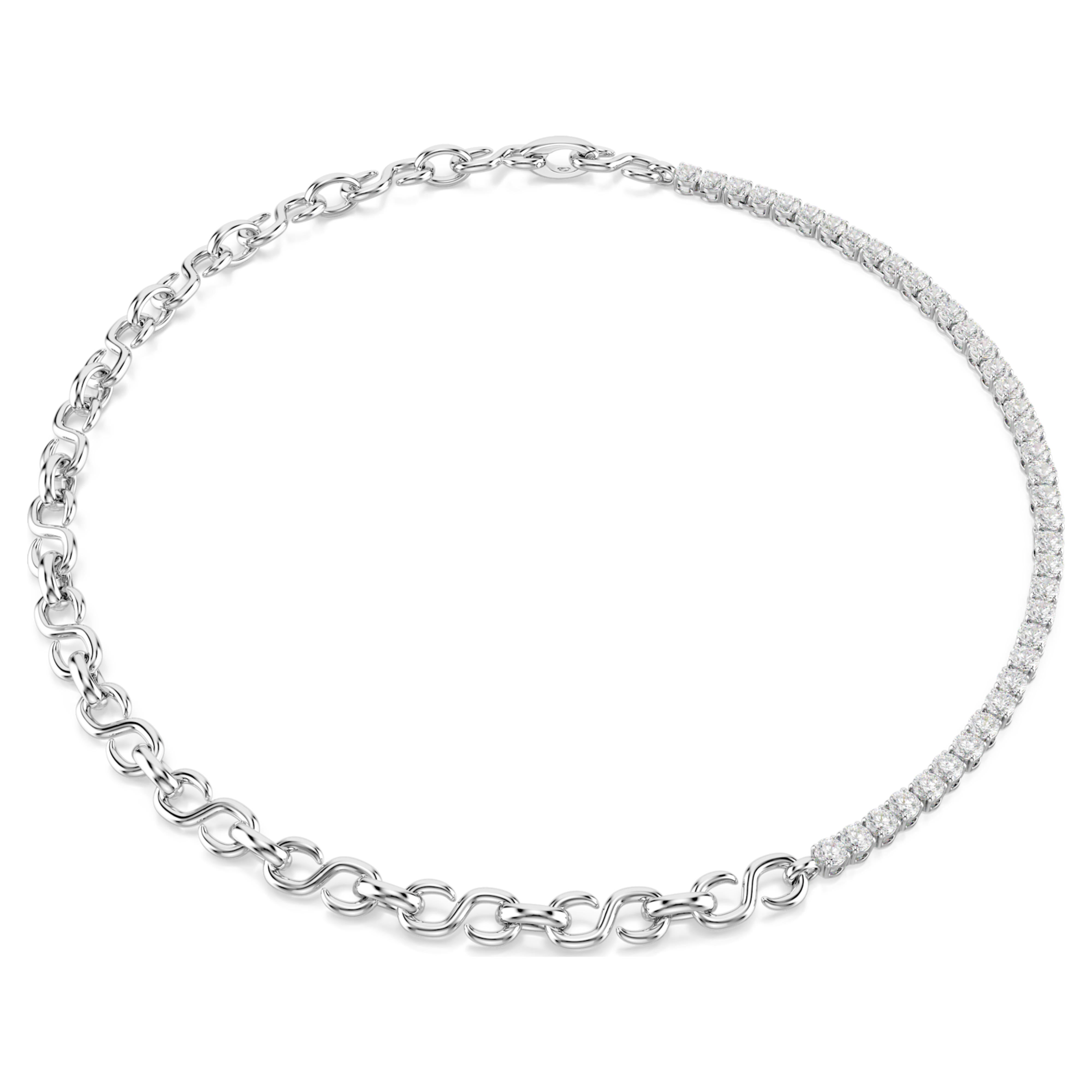 Collier Swarovski - Matrix Tennis - Blanc & Argenté