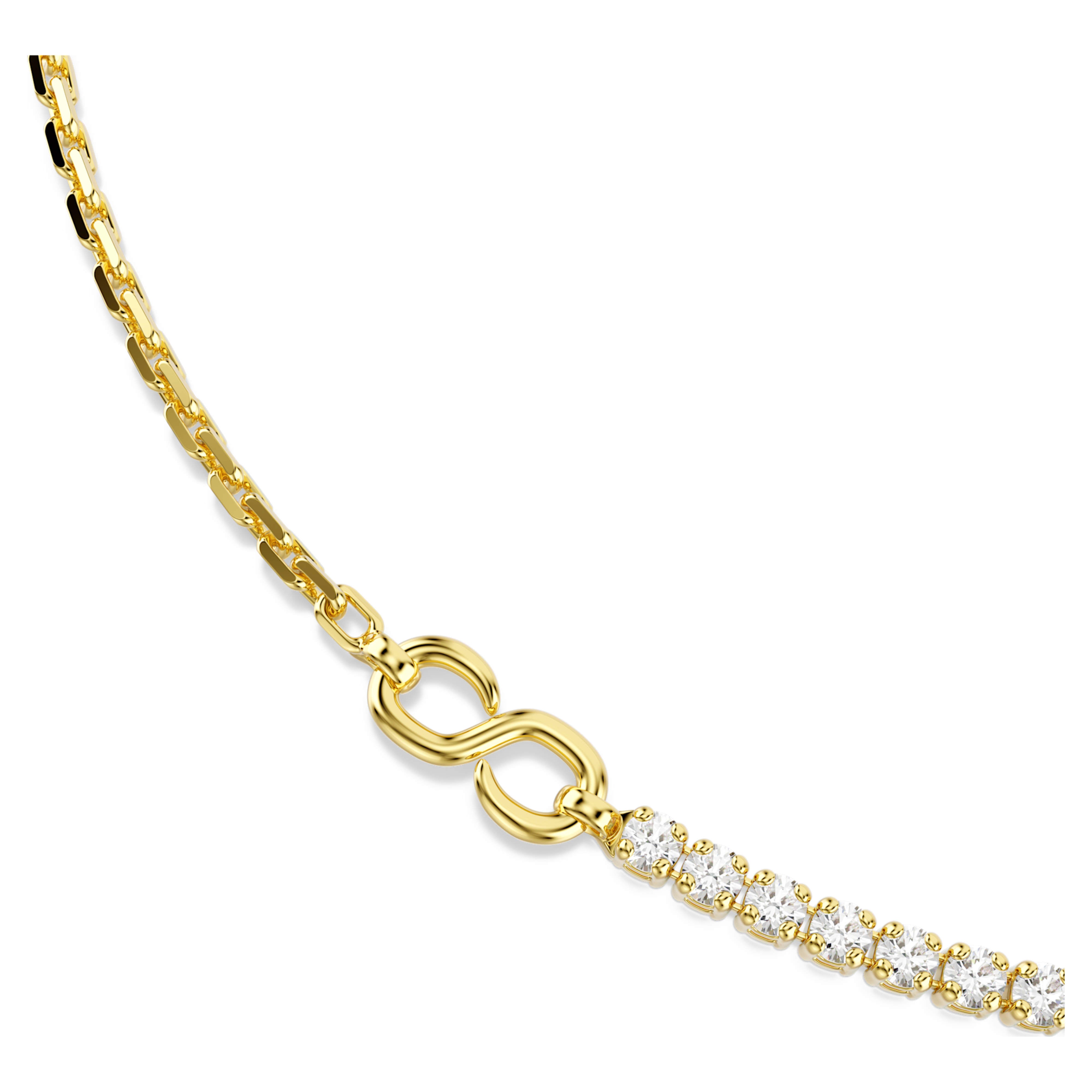 Collier Swarovski - Matrix Tennis - Chaîne - Blanc & Doré vue 5