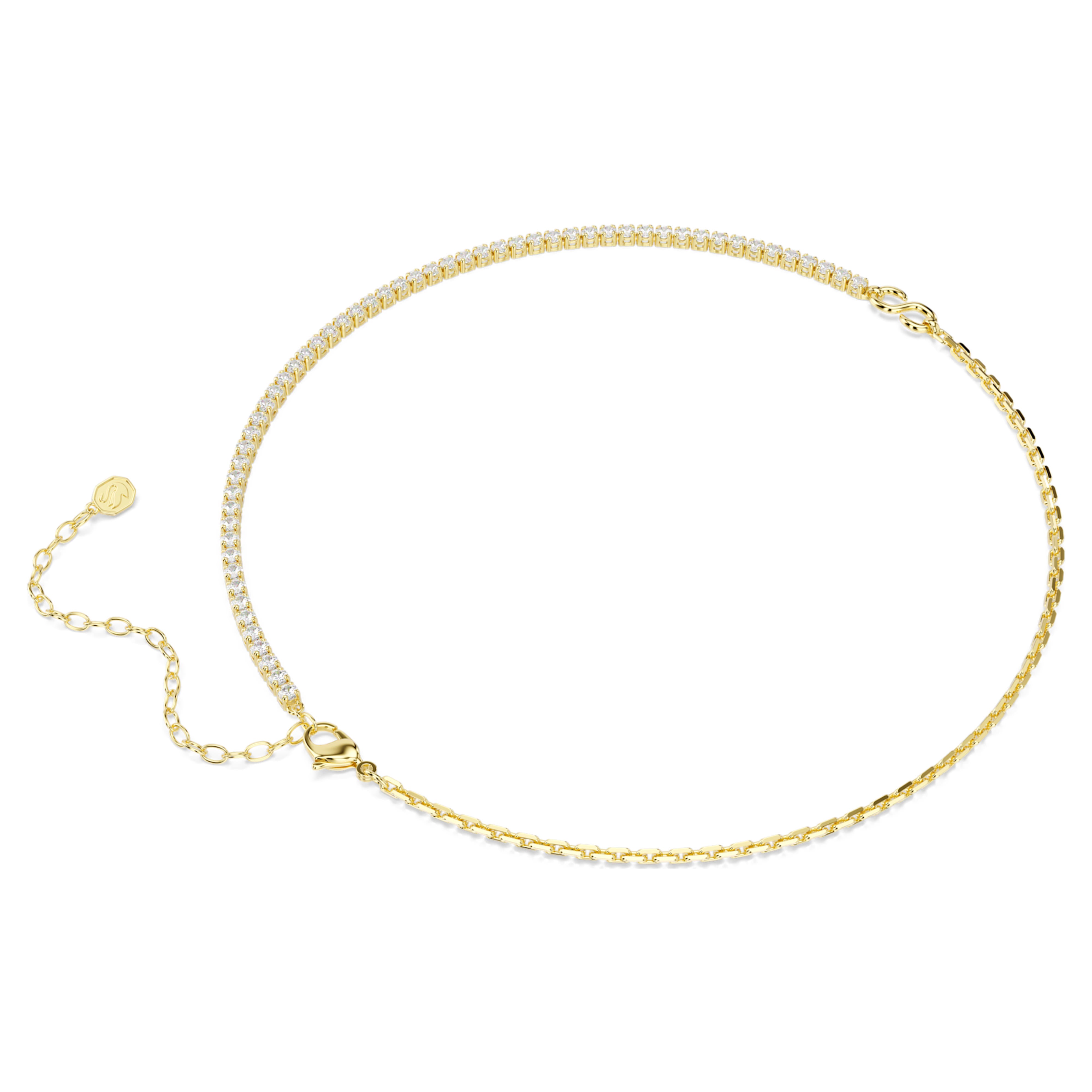 Collier Swarovski - Matrix Tennis - Chaîne - Blanc & Doré vue 4