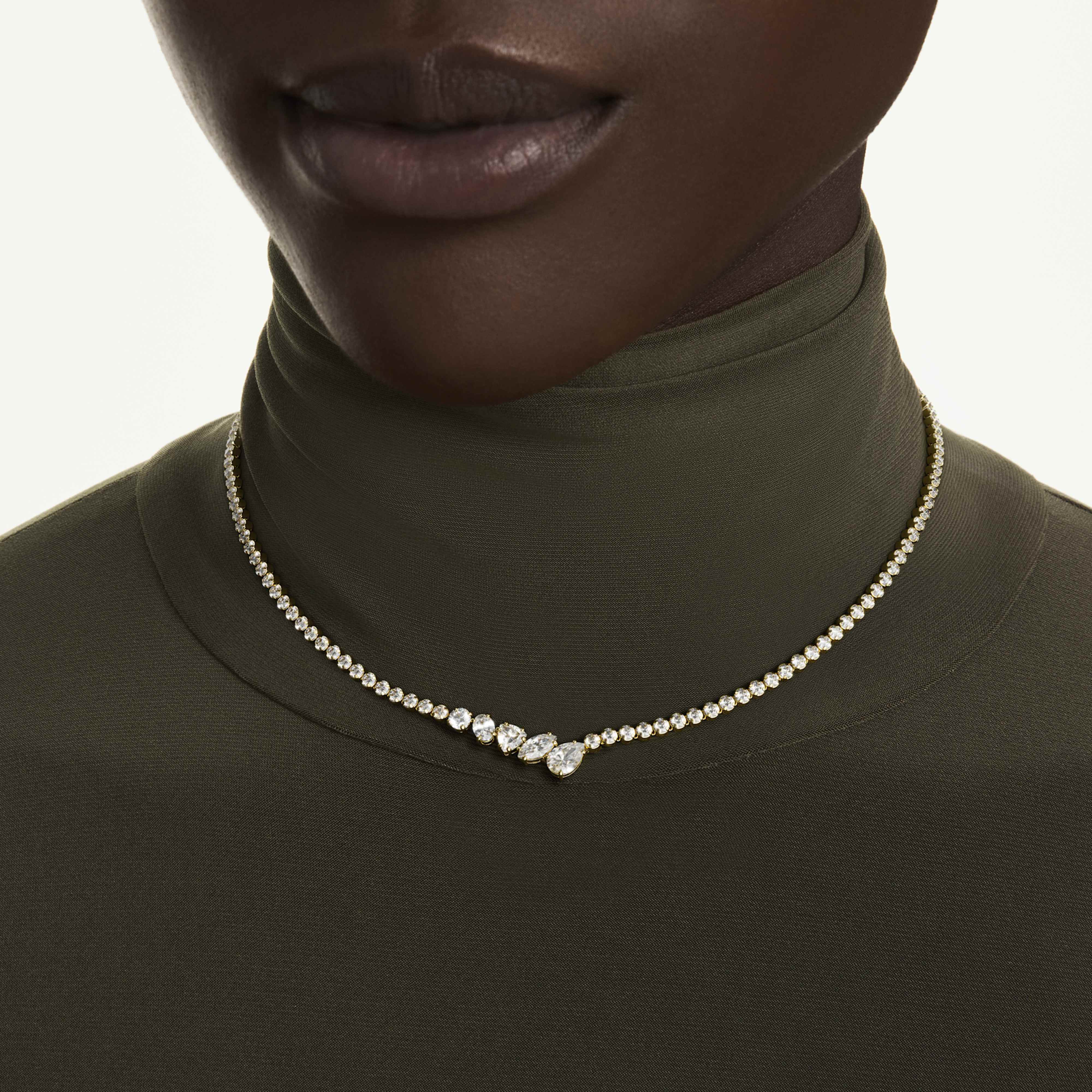 Collier Swarovski - Mesmera Attract - en V - Blanc & Doré vue 3