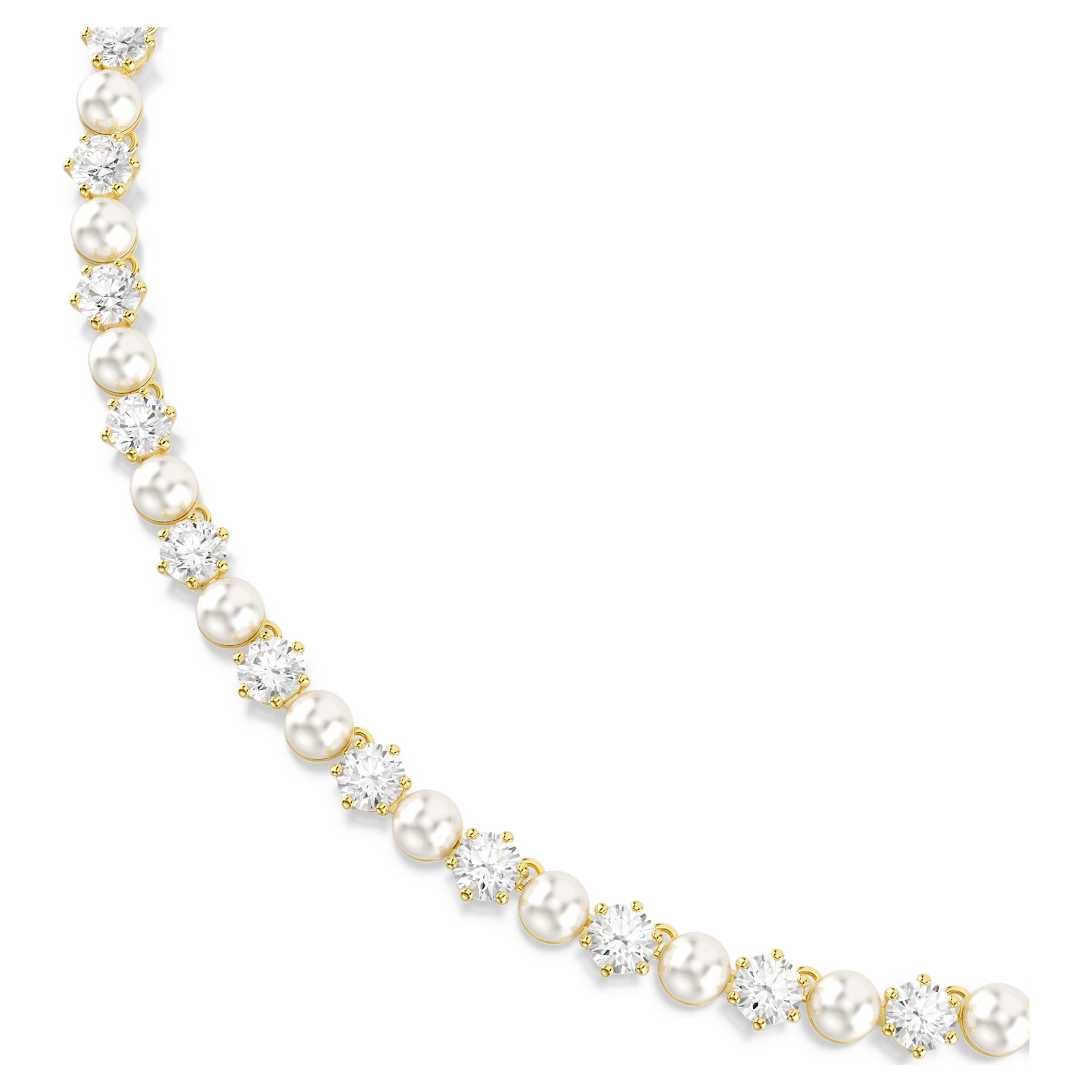 Κολιέ Swarovski - Tennis Matrix - Στρογγυλό μέγεθος - Λευκή & χρυσή όψη 3