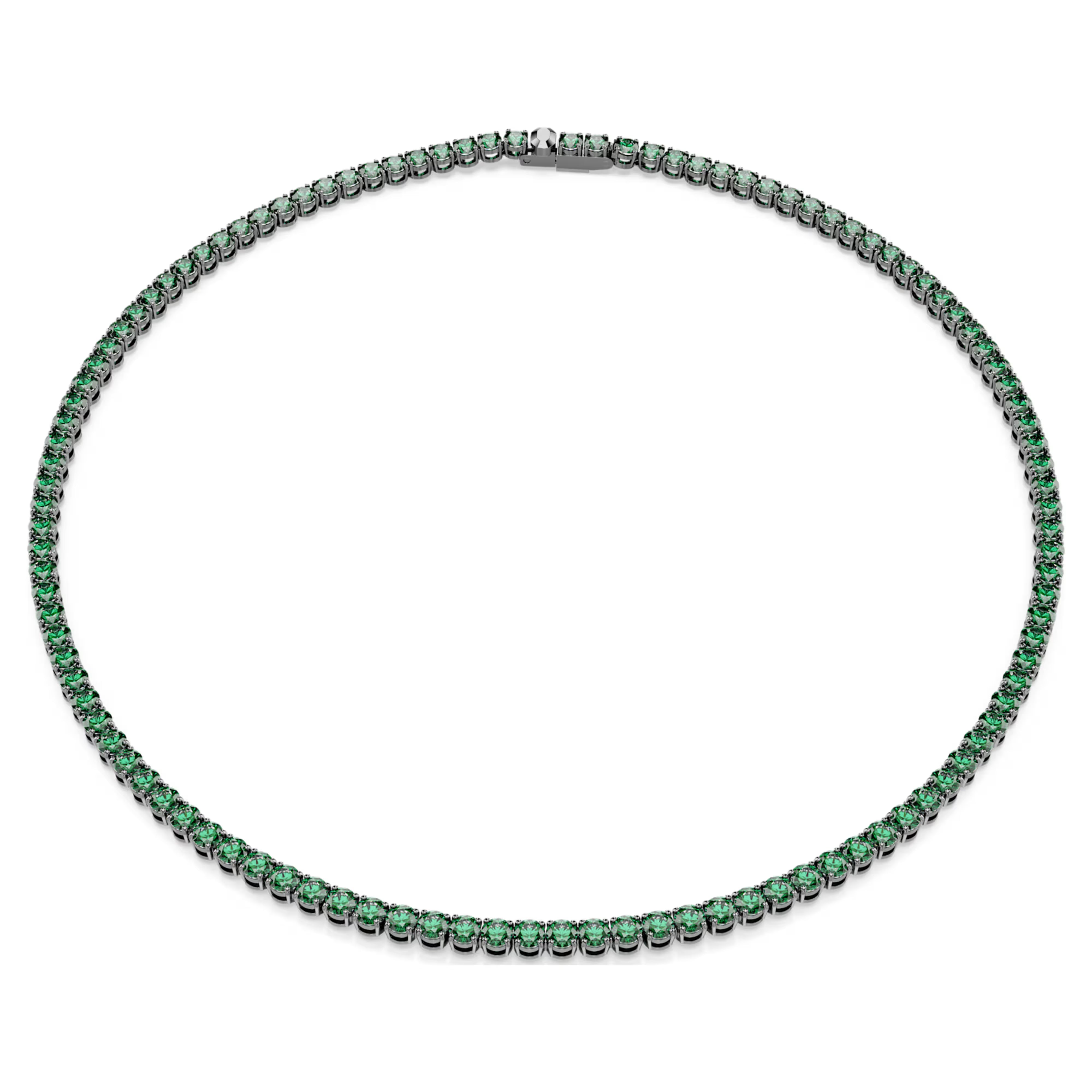 Collier Tennis Matrix Rond Vert Rhuténié – Swarovski