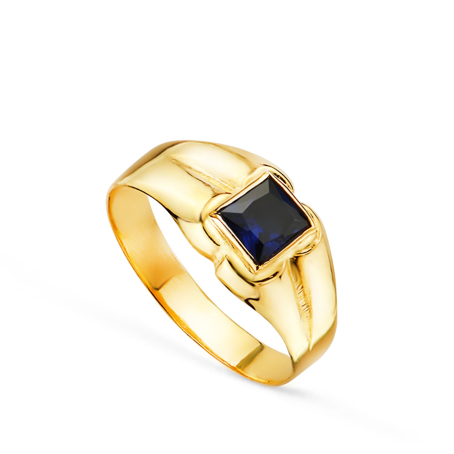 Solitaire Petit Bébé Or Jaune 18K Ou Zircone Bleu Rose Carré 35MM