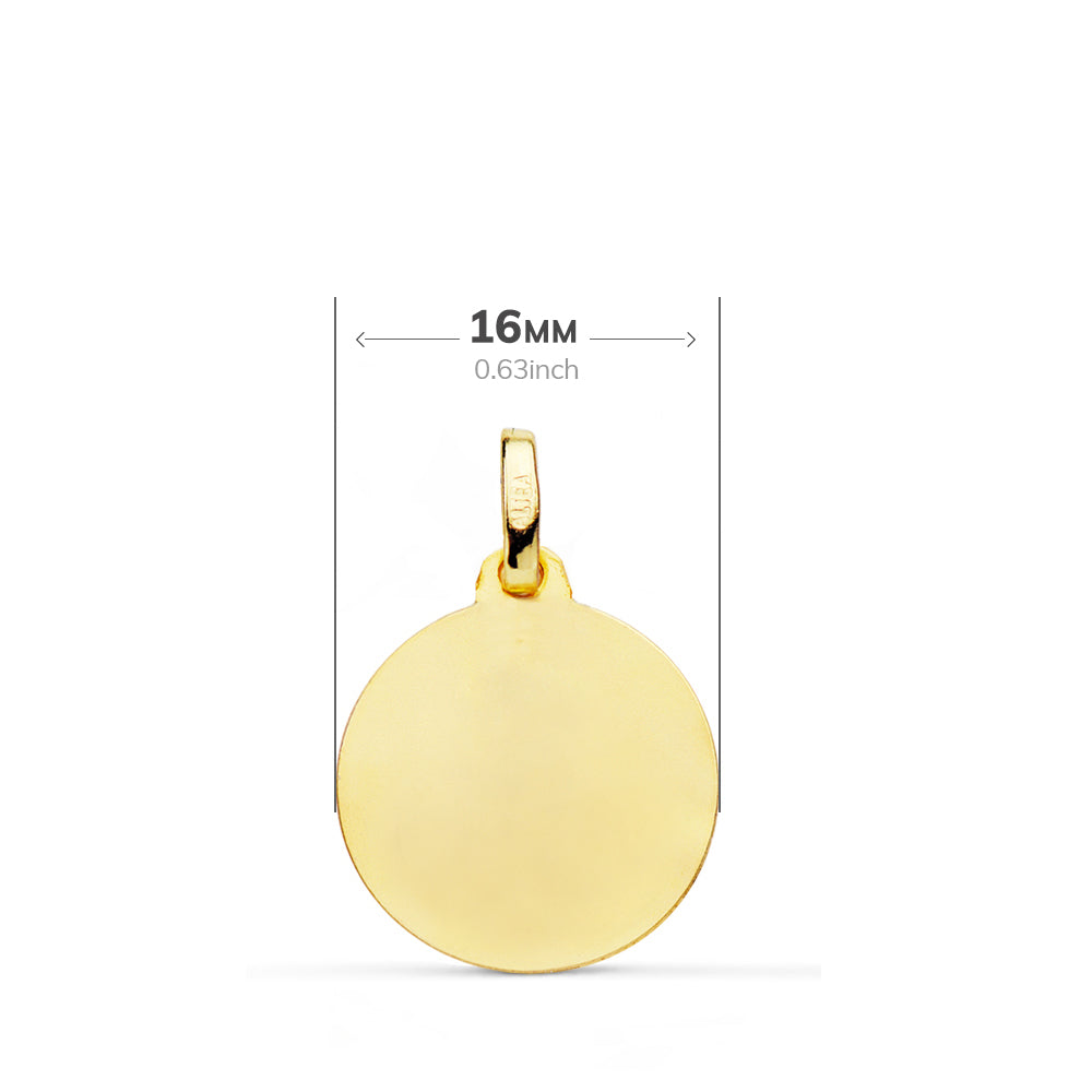 18K Médaille Vierge Enfant Mate 16 mm
