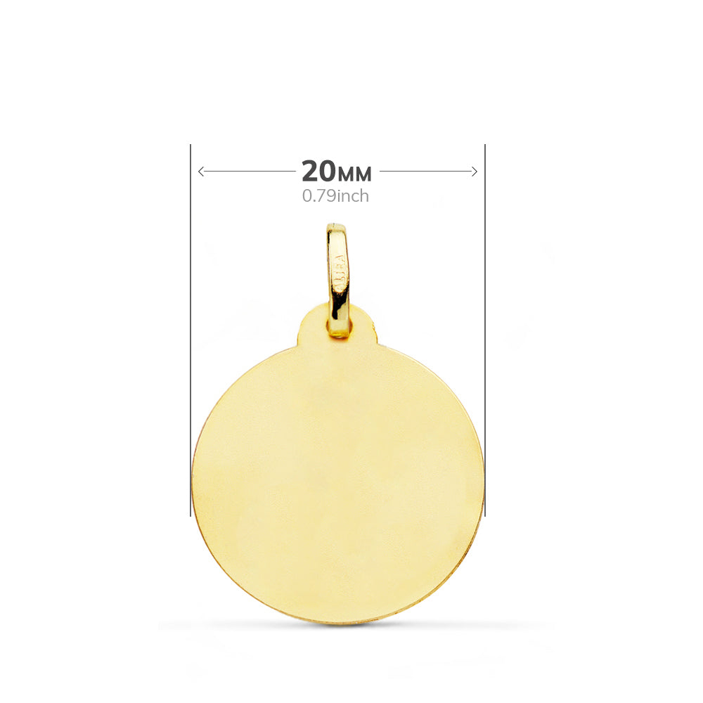 18K Gul Guld Medal Virgin Girl Bezel 20 mm