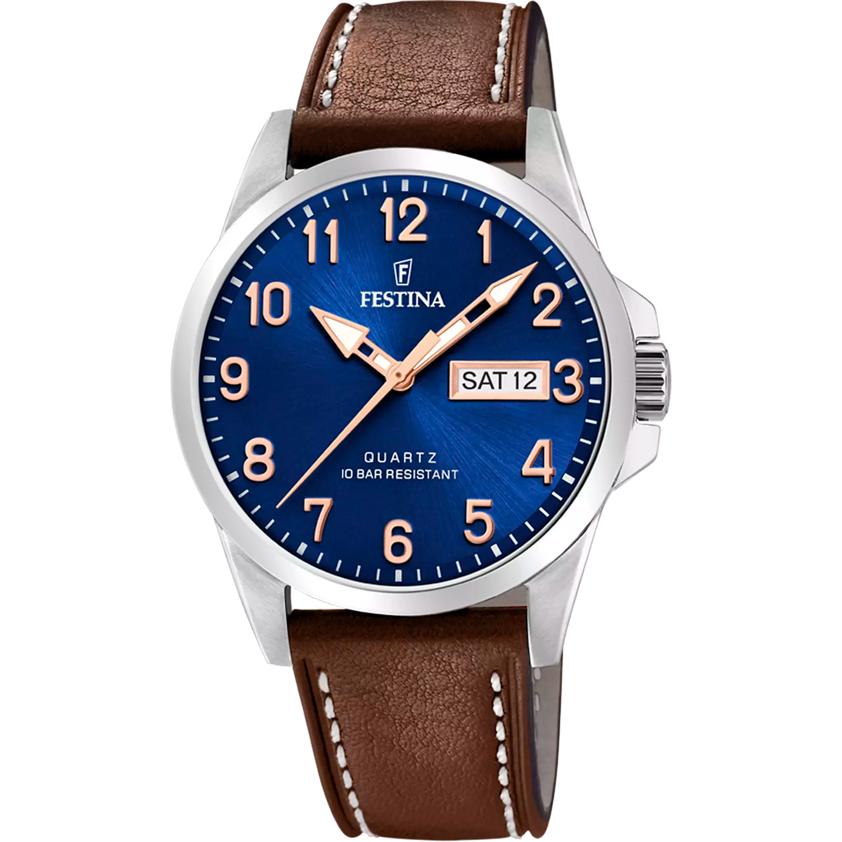 Clásicos - Modelo F20358/B - Piel Marrón y Azul - Reloj Festina