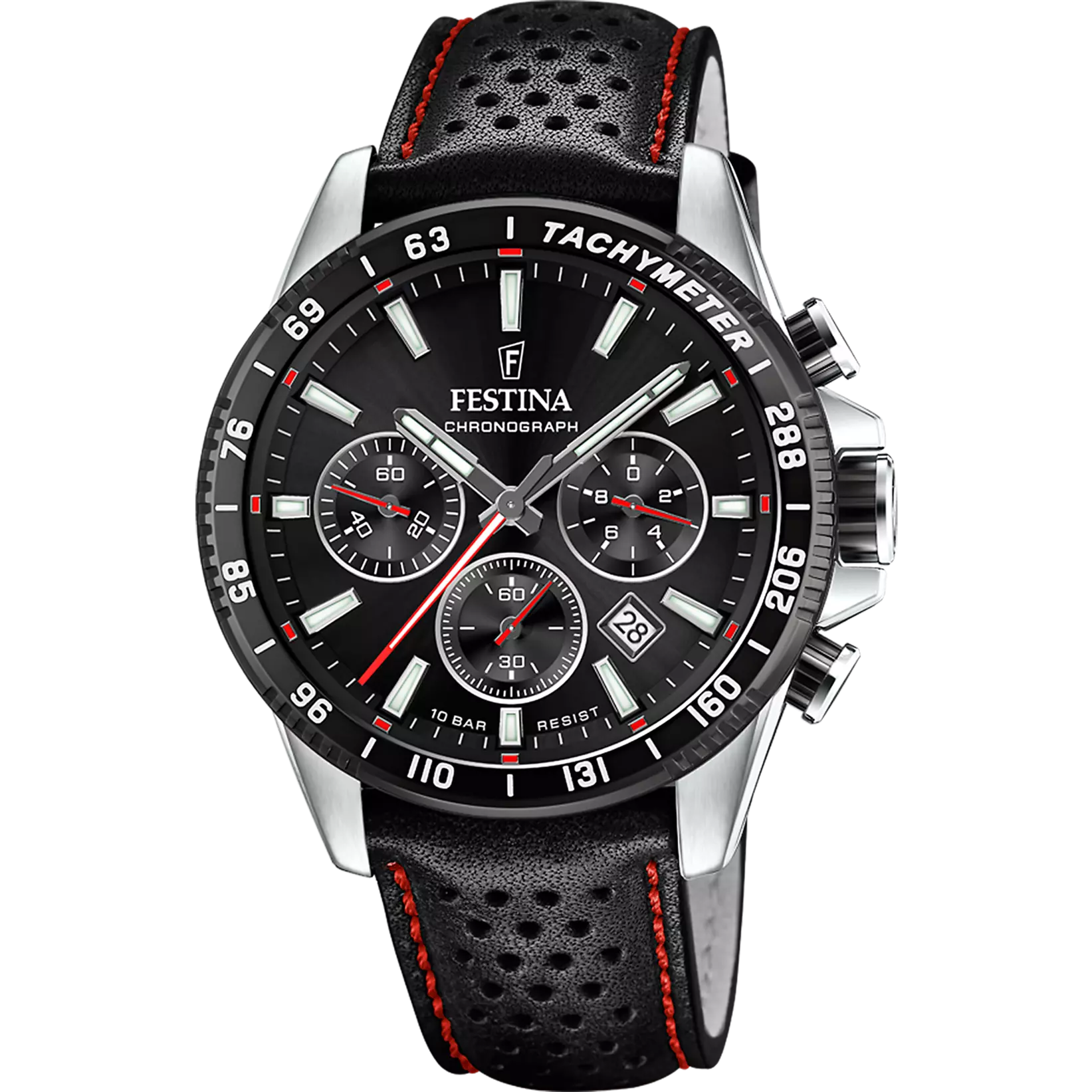 ساعة فيستينا للرجال TIMELESS CHRONOGRAPH بحزام جلدي فولاذي | F20561/4