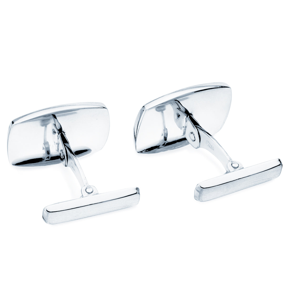 Mansjettknapper i 18K hvitt gull - Svingpinnelås 17X13 mm