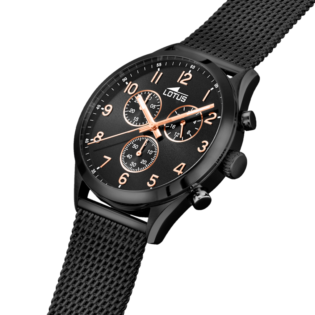 Minimalist - Model 18639/1 - Aur Negru și Rose - Ceas Lotus