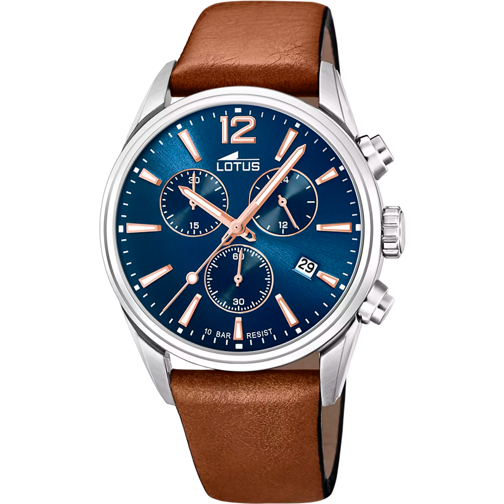Reloj cronógrafo con esfera azul - Hombre | loto
