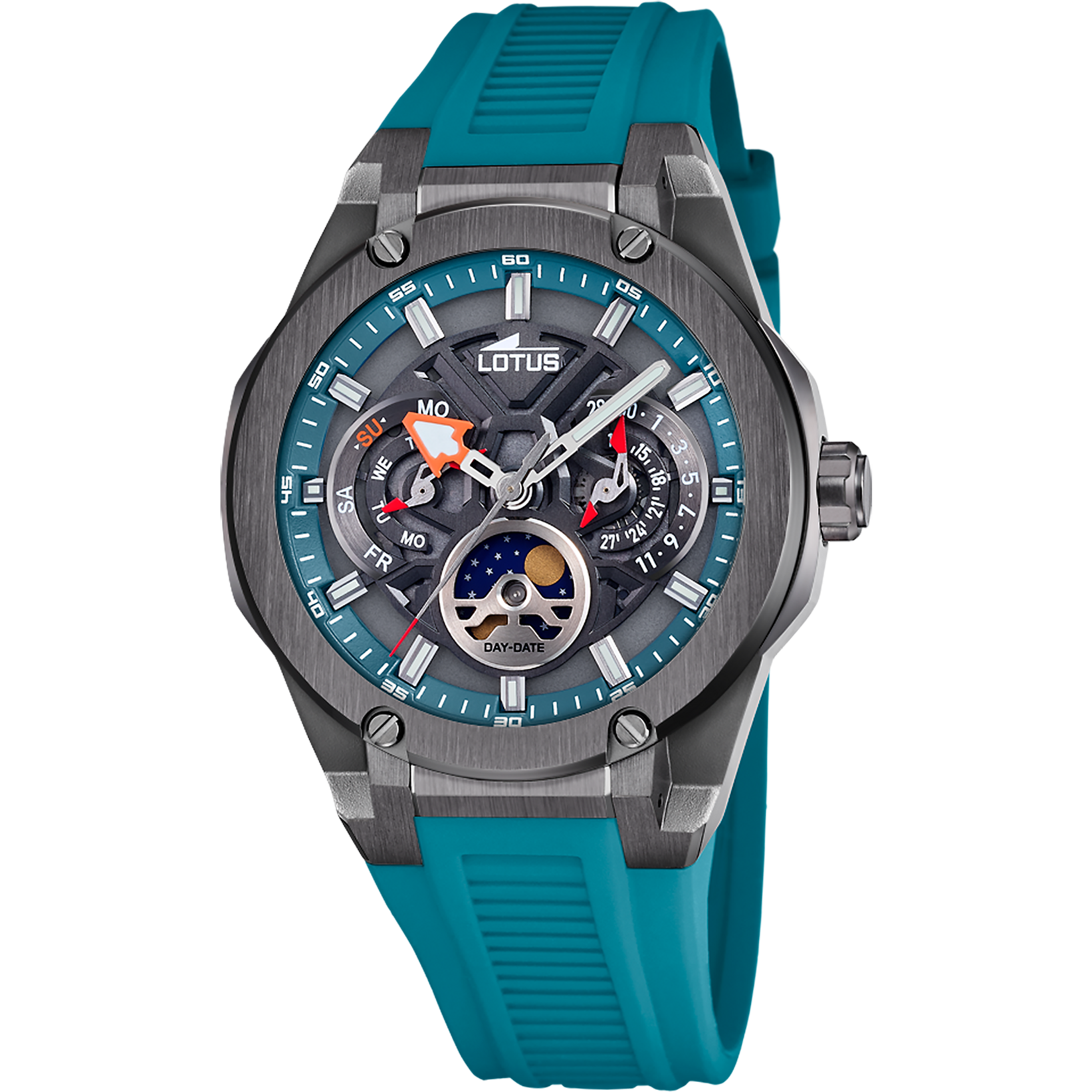 Vortex - Model 18946/2 - Blauwgroen en zwart - Lotus horloge