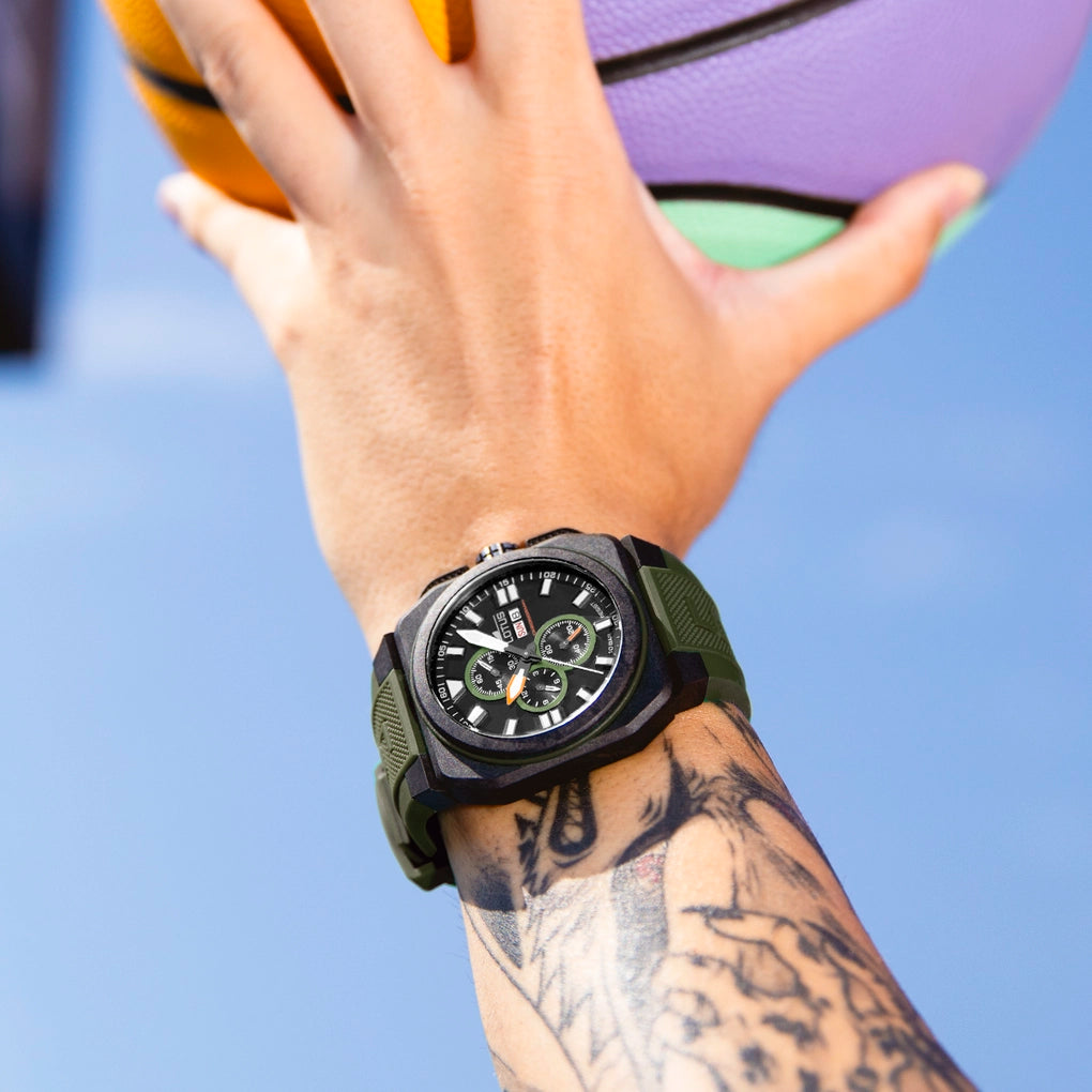 Black & Green Chronograph Watch – Men | Lotus