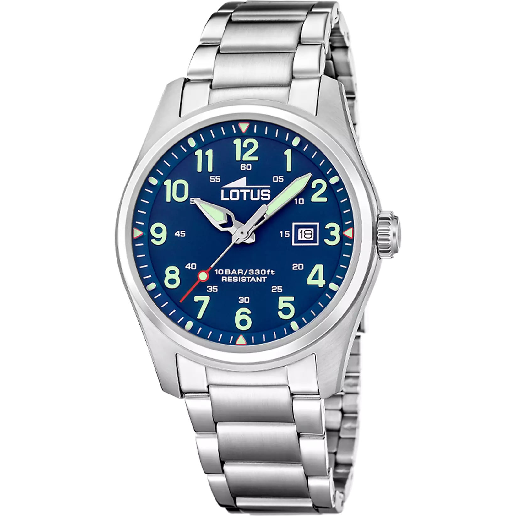 Classic Blue Luminous Numbers Watch – Men | Lotus