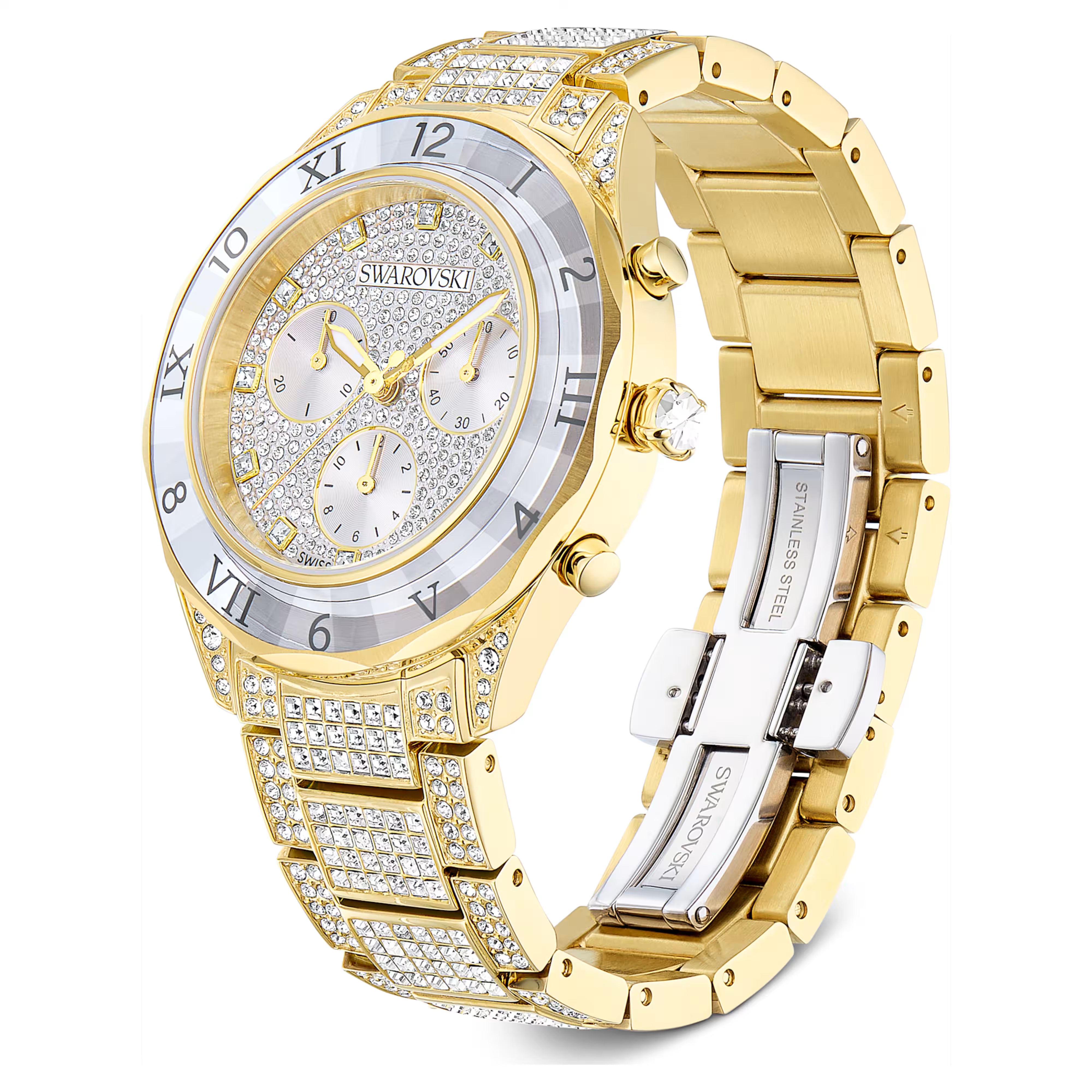 Dextera Lux Crystal White Gold Watch – Swarovski