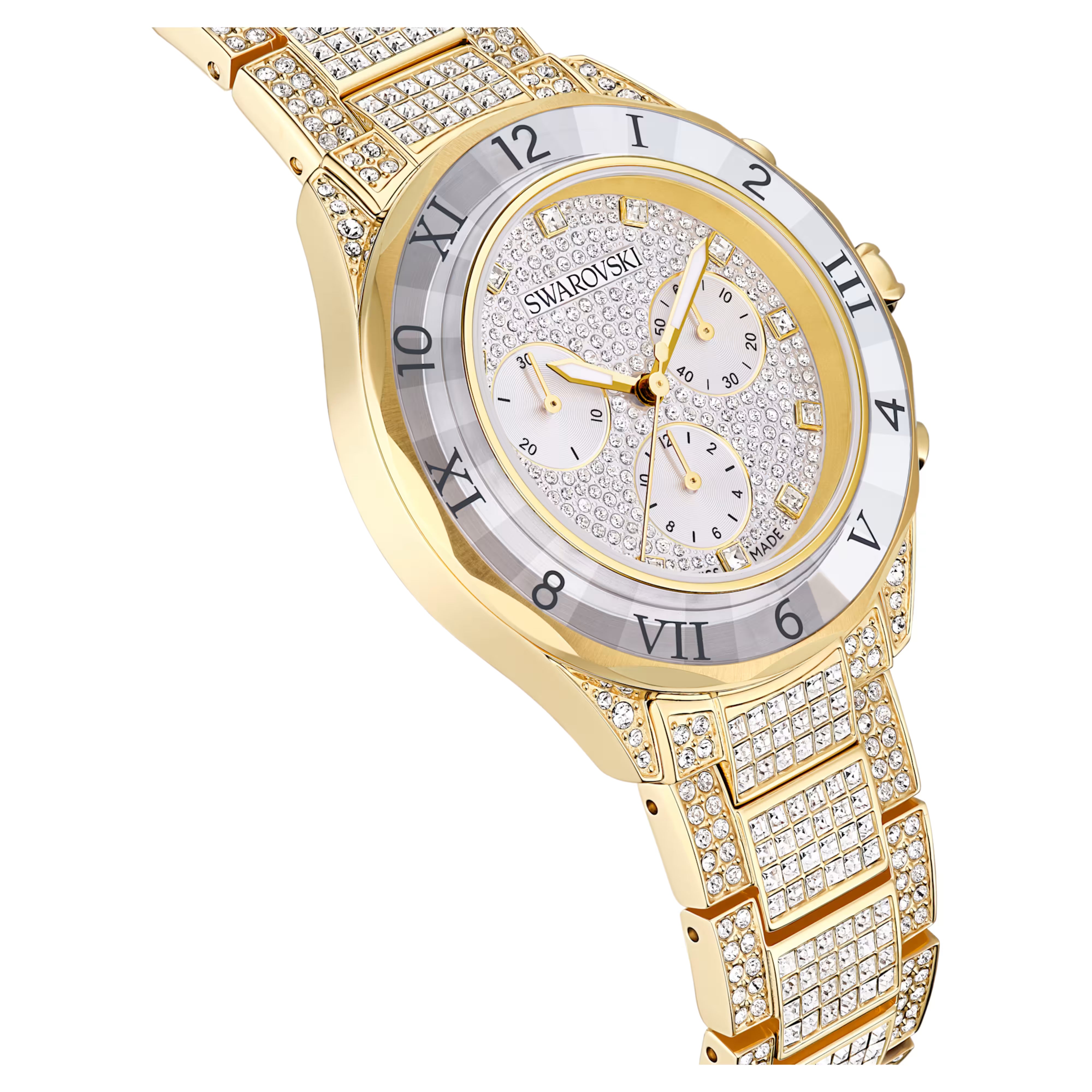 Dextera Lux Crystal White Gold Watch – Swarovski