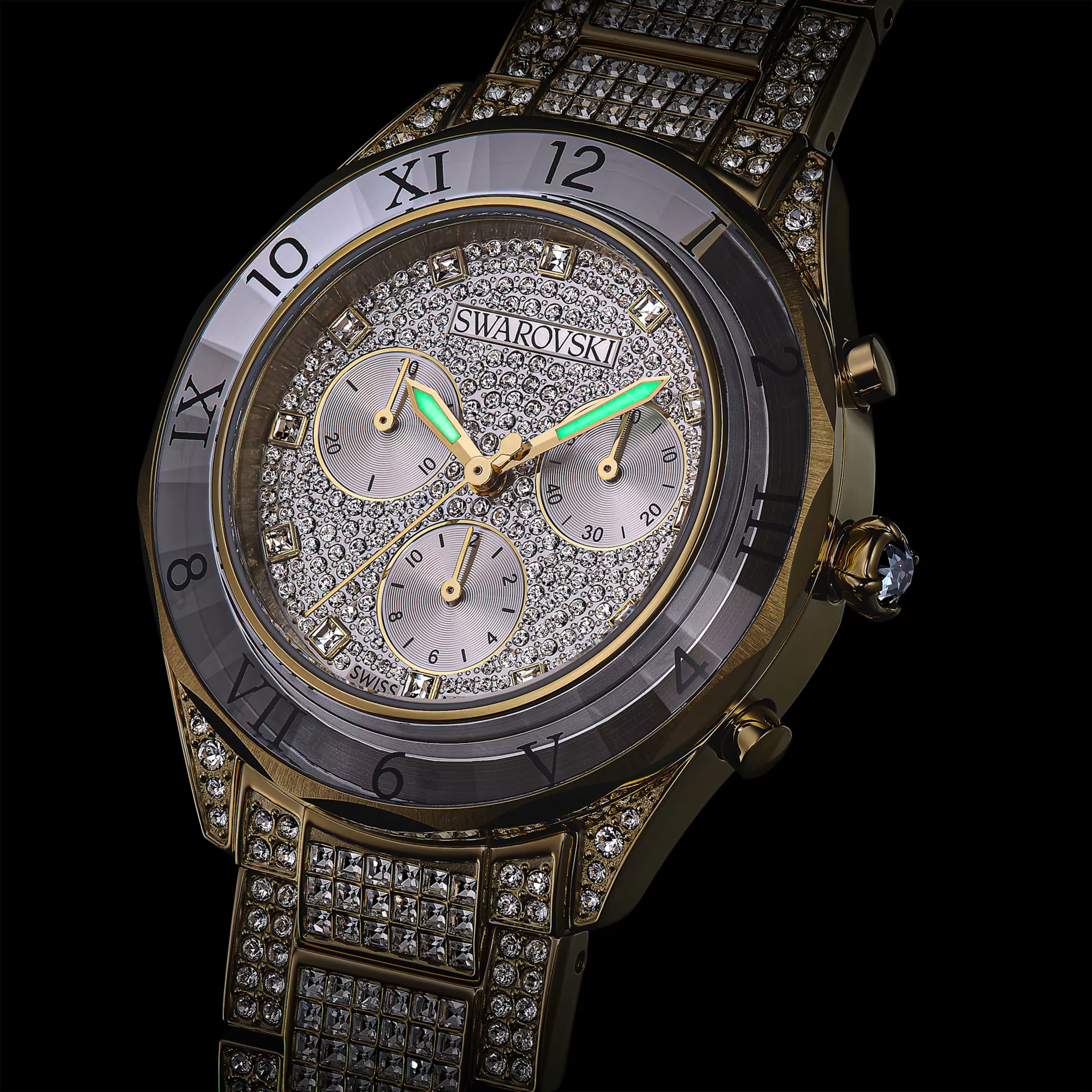Dextera Lux Crystal White Gold Watch – Swarovski