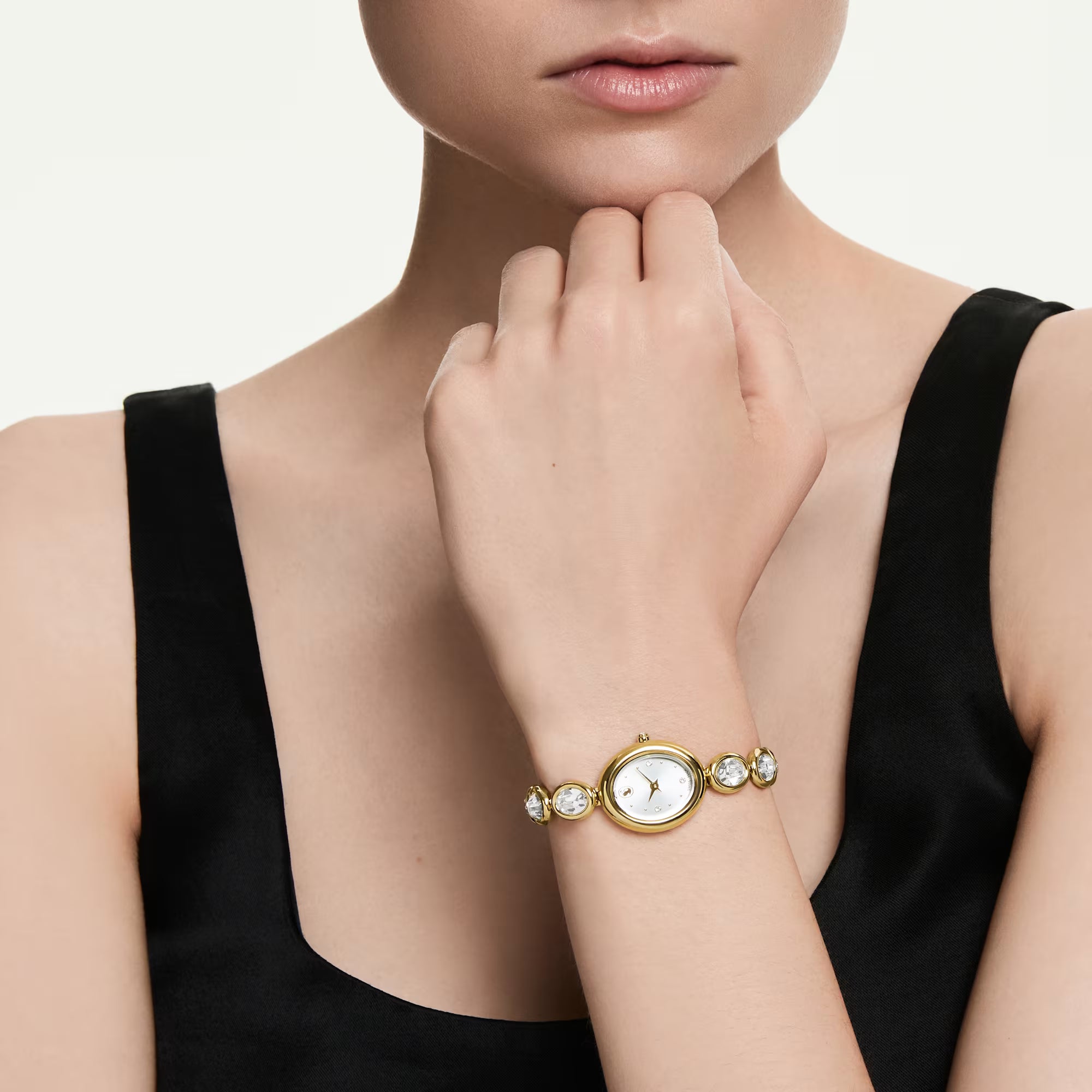 Hodinky Swarovski - Imber Oval - Kovový náramek - Bílý ciferník - Zlaté