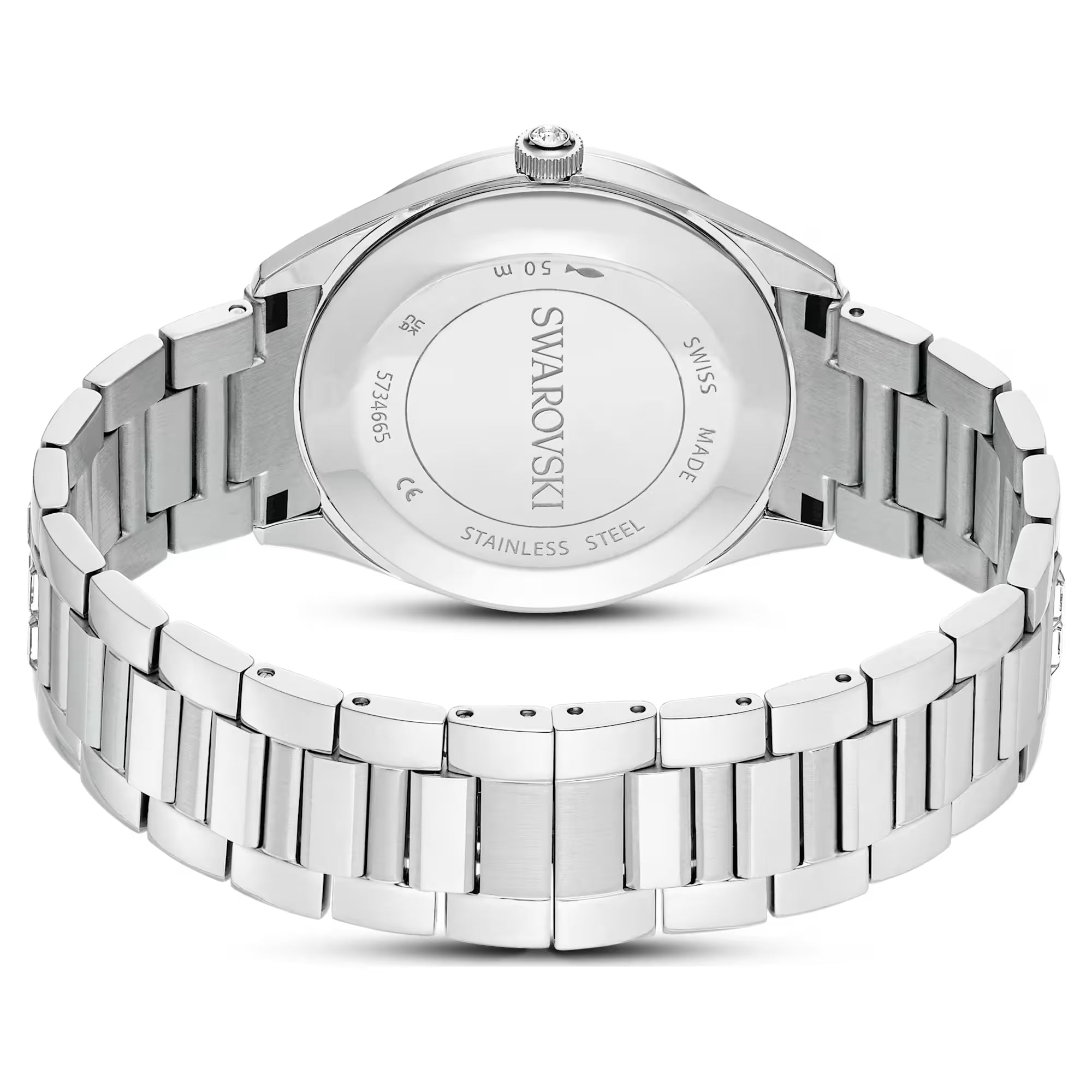 Swarovski Klocka - Matrix Date - Metallarmband - Vit Urtavla - Silver Stål