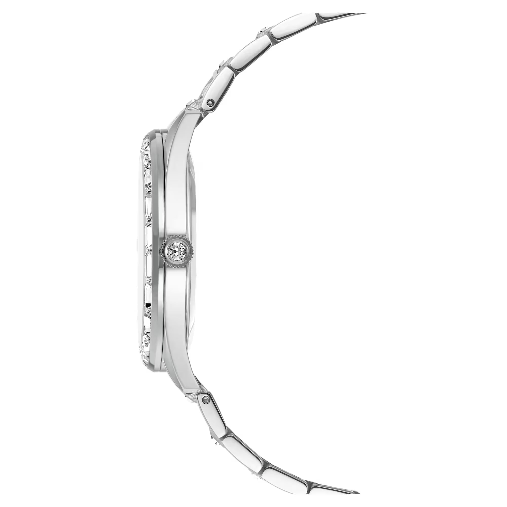 Swarovski Klocka - Matrix Date - Metallarmband - Vit Urtavla - Silver Stål