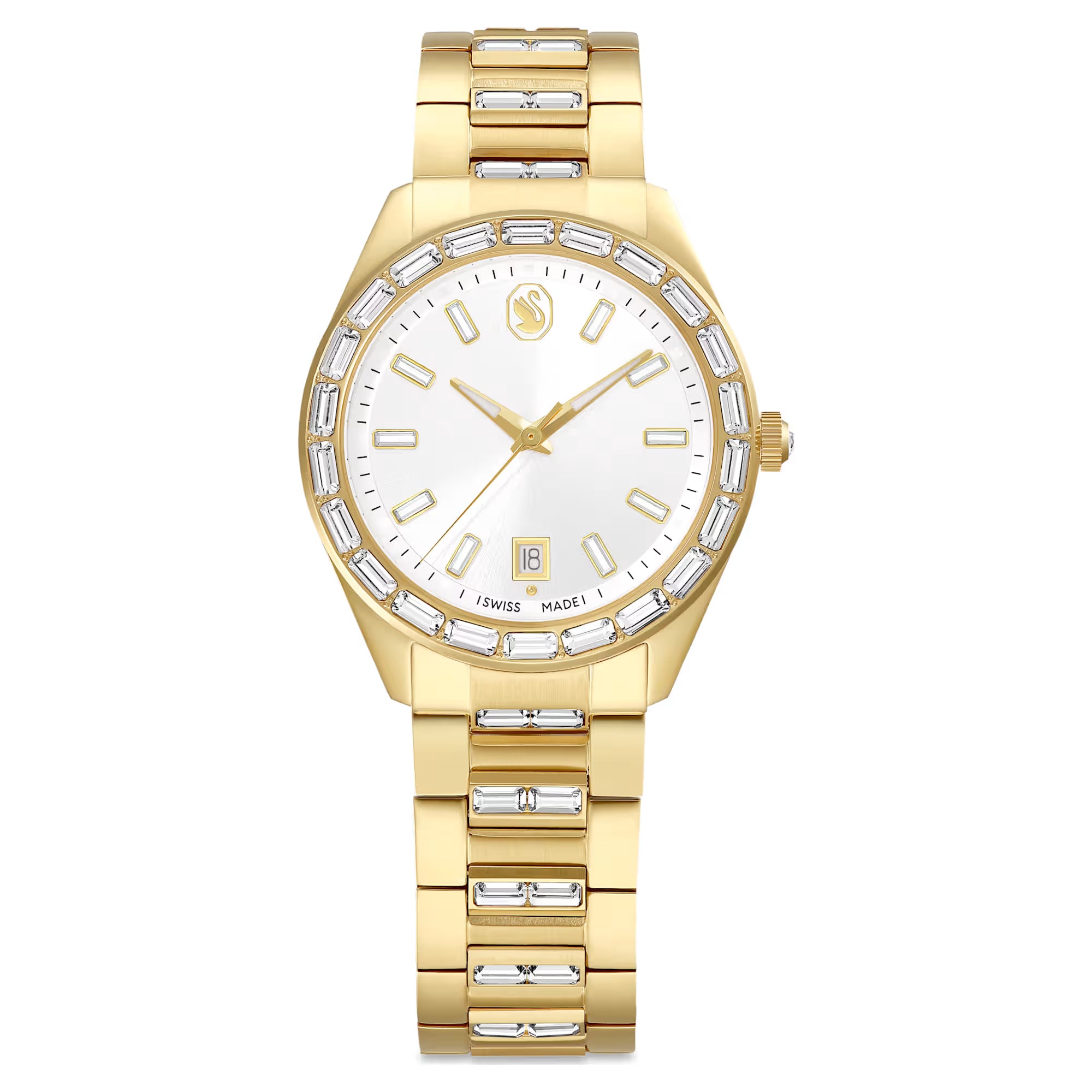 Swarovski Watch - Matrix Date - Metallarmband - Vit Urtavla - Guld