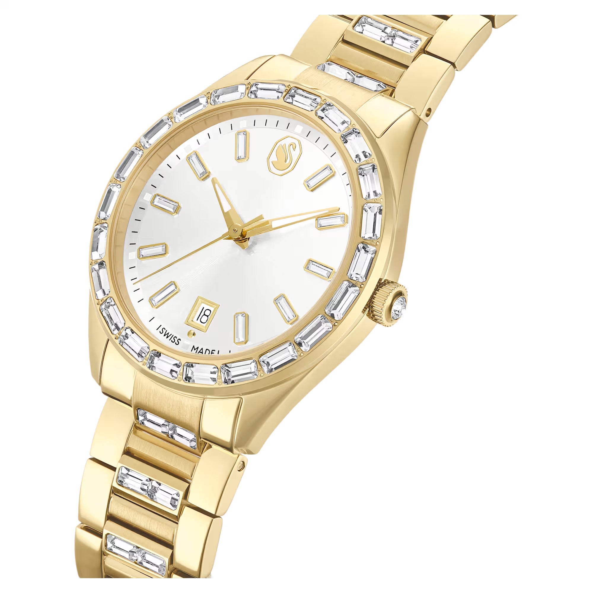 Swarovski Watch - Matrix Date - Metallarmband - Vit Urtavla - Guld
