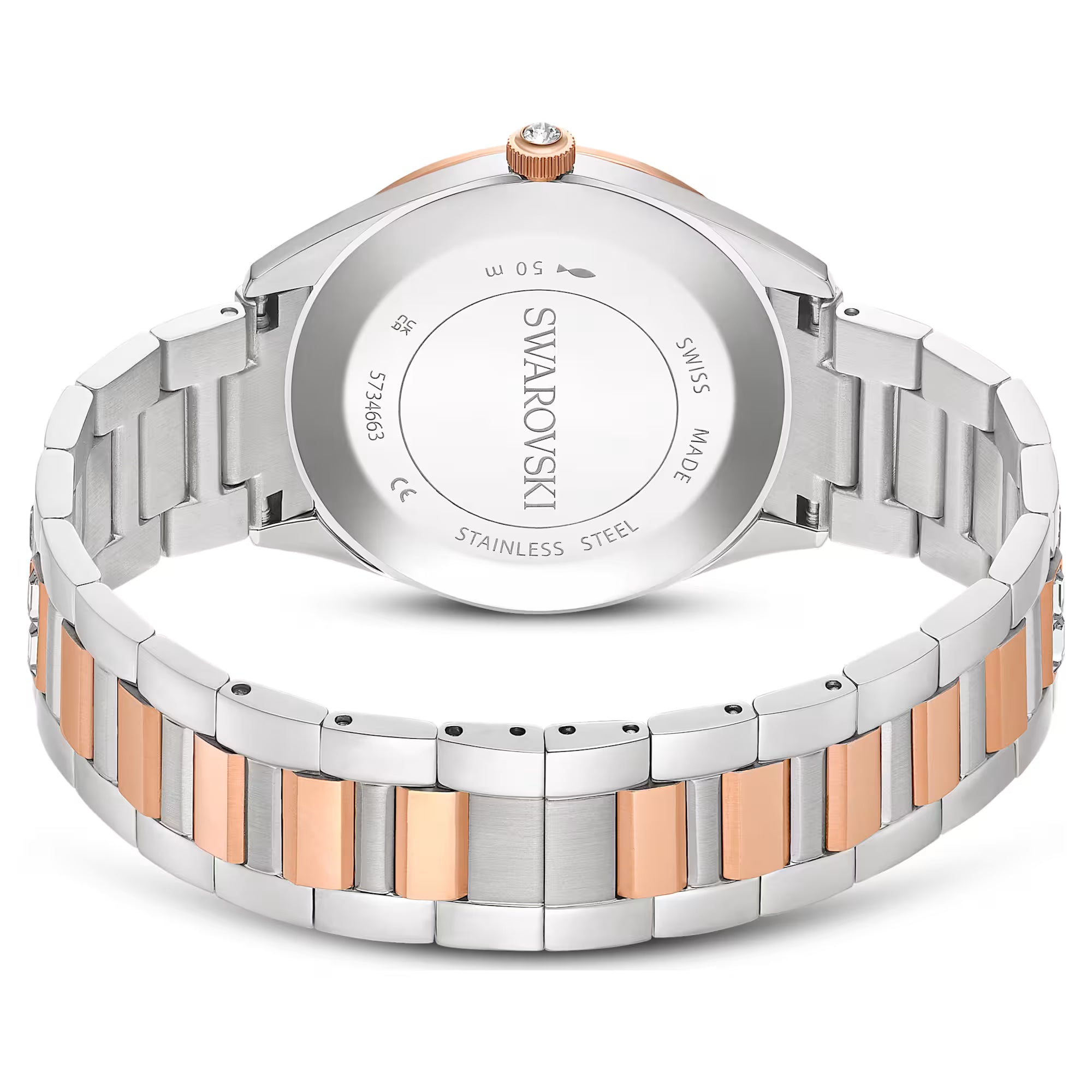 Hodinky Swarovski - Matrix Date - Kovový náramek - Bílý ciferník - Stříbrná ocel