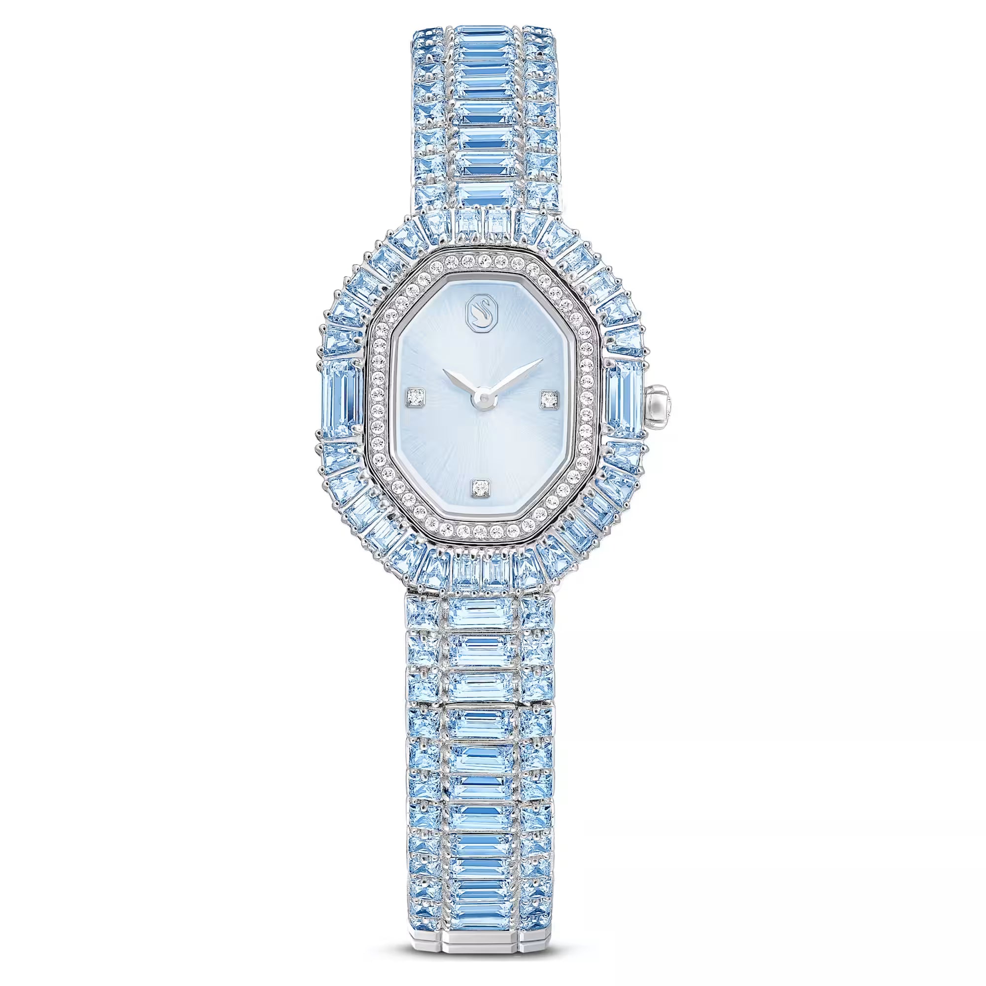 Hodinky Swarovski - Matrix Octagon - Kovový náramek - Světle modrý ciferník - Modrý