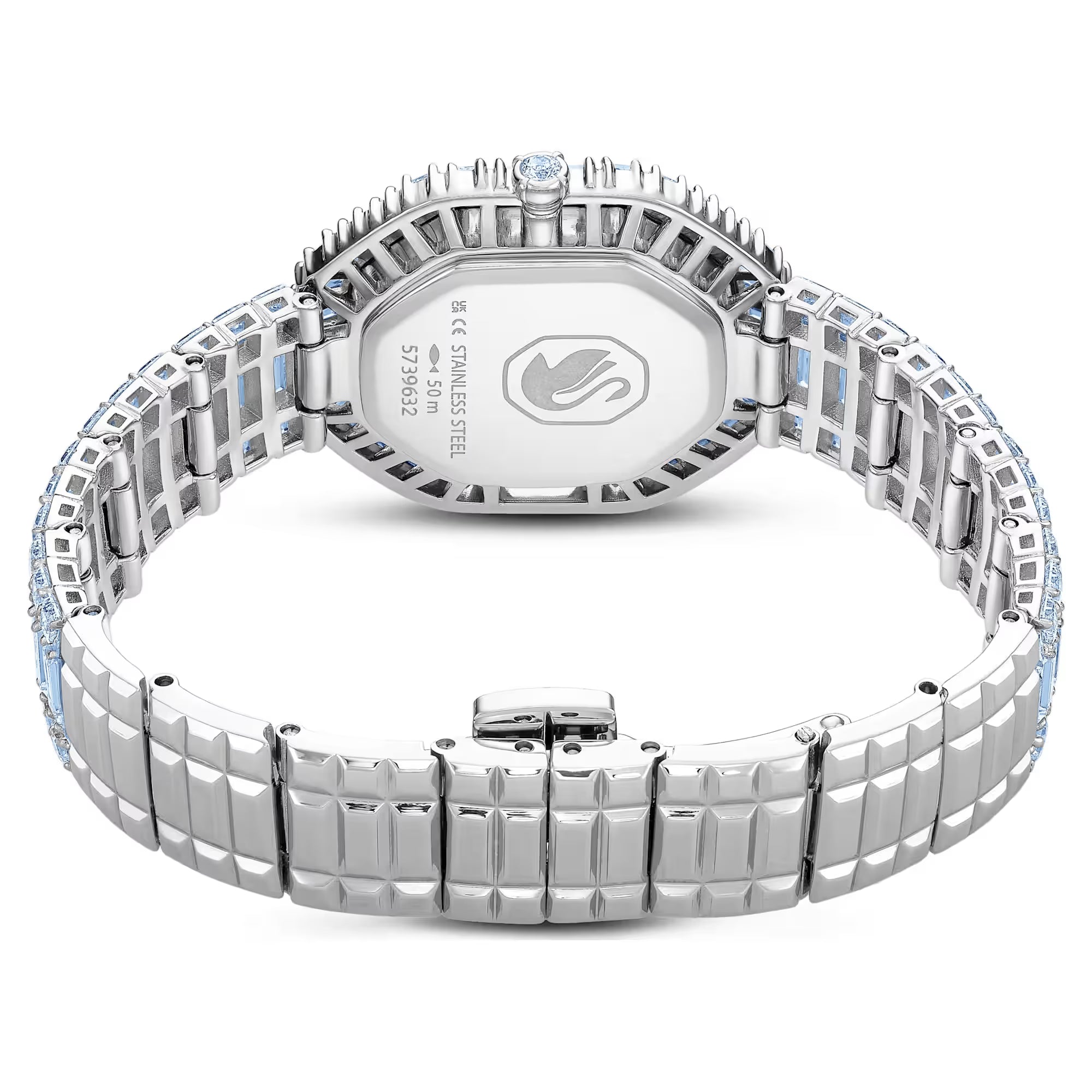 Hodinky Swarovski - Matrix Octagon - Kovový náramek - Světle modrý ciferník - Modrý
